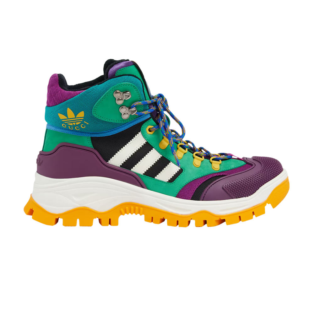 Pre-owned Gucci Adidas X  Lace Up Boot 'purple Green'