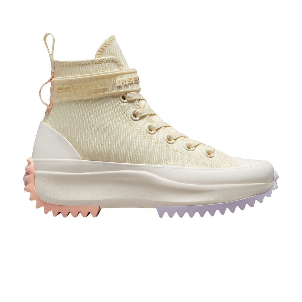 Pre-owned Converse Run Star Hike Platform Utility Strap High 'soft Dune' In Cream