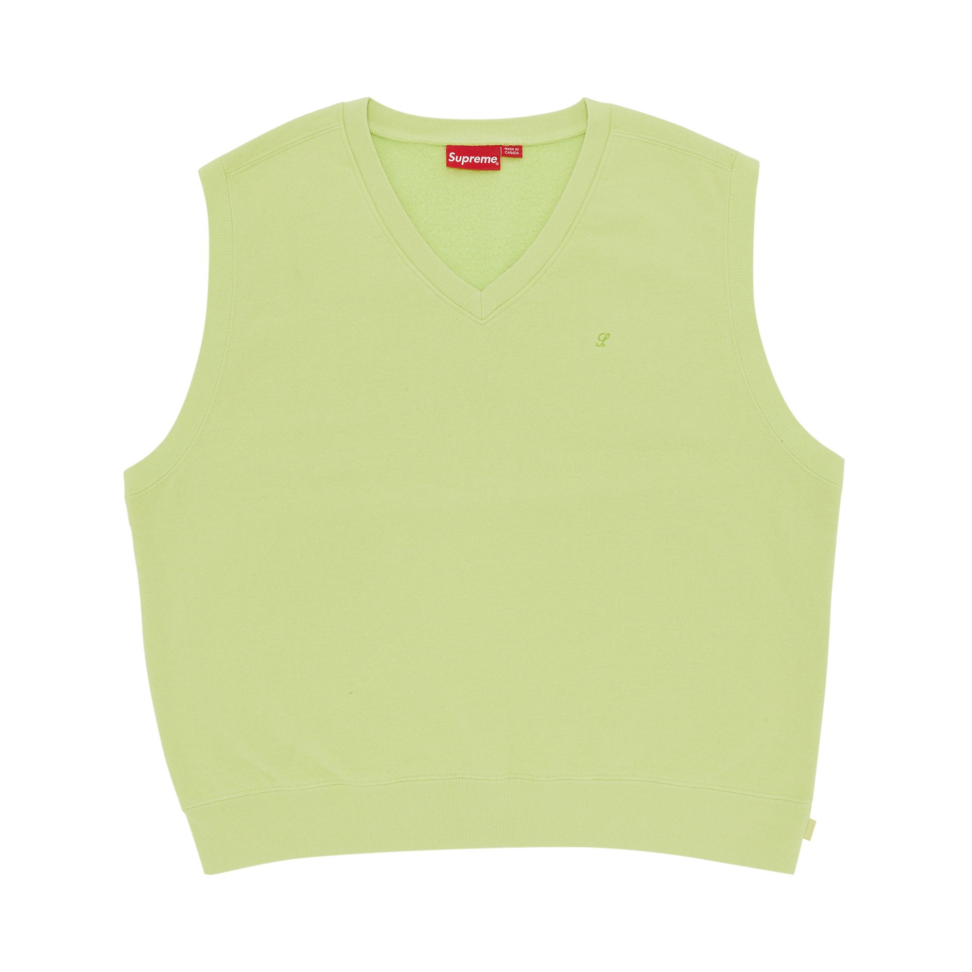 Pre-owned Supreme Sweatshirt Vest 'lime' | Green | Men's Size L