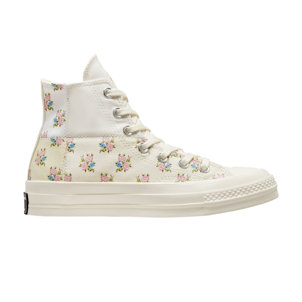 Pre-owned Converse Wmns Chuck 70 High 'patchwork Floral' In Cream
