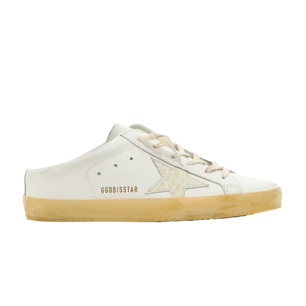 Pre-owned Golden Goose Wmns Superstar Sabot 'white Ivory Crocodile' | Women's Size 35