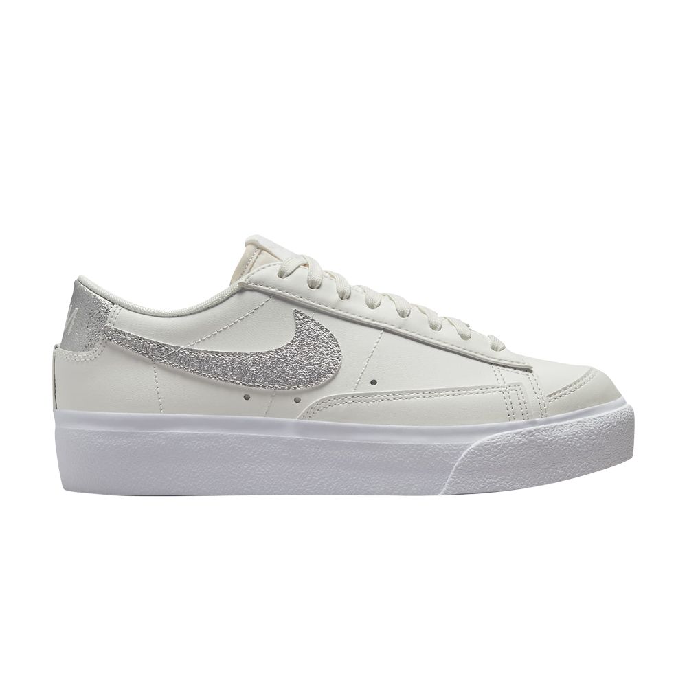 Pre-owned Nike Wmns Blazer Low Platform 'white Metallic Silver'