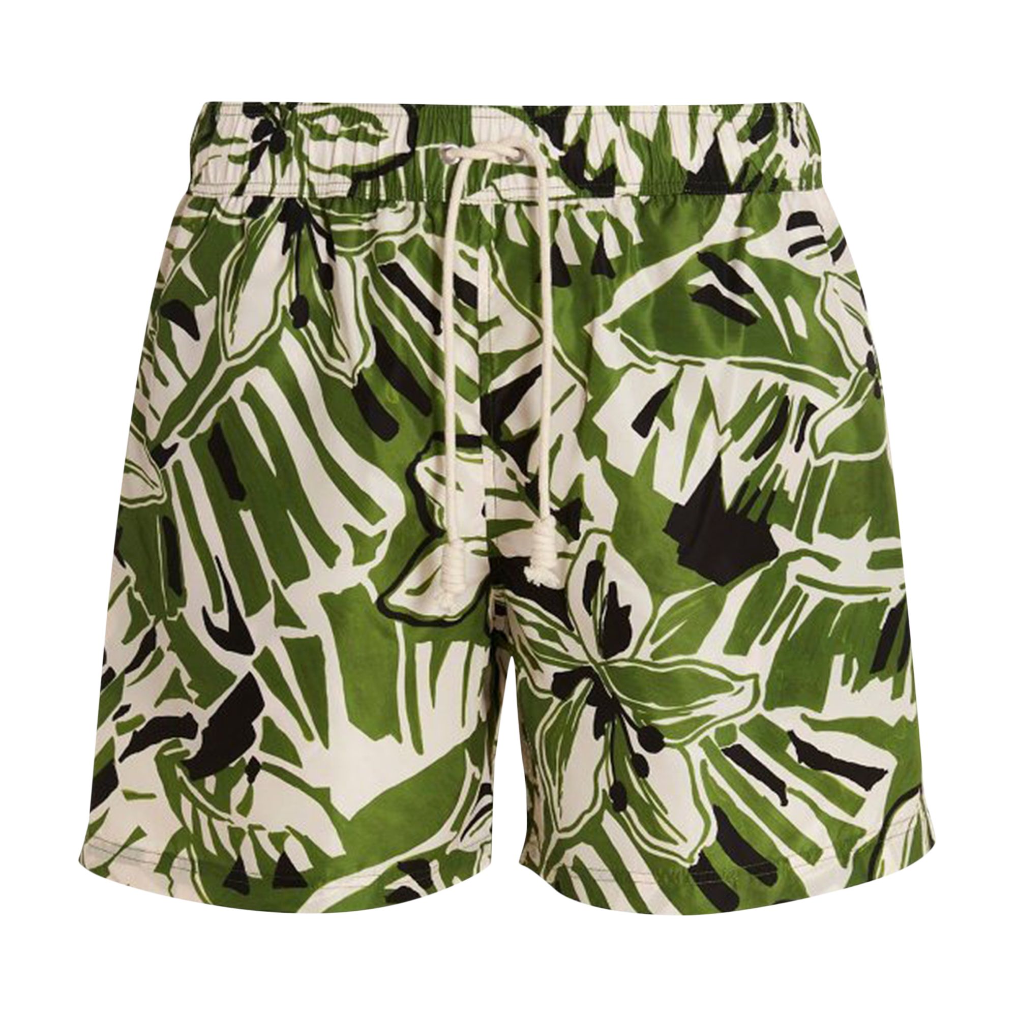 Pre-owned Palm Angels Floral Print Drawstring Swim Shorts 'green/white' | Men's Size M