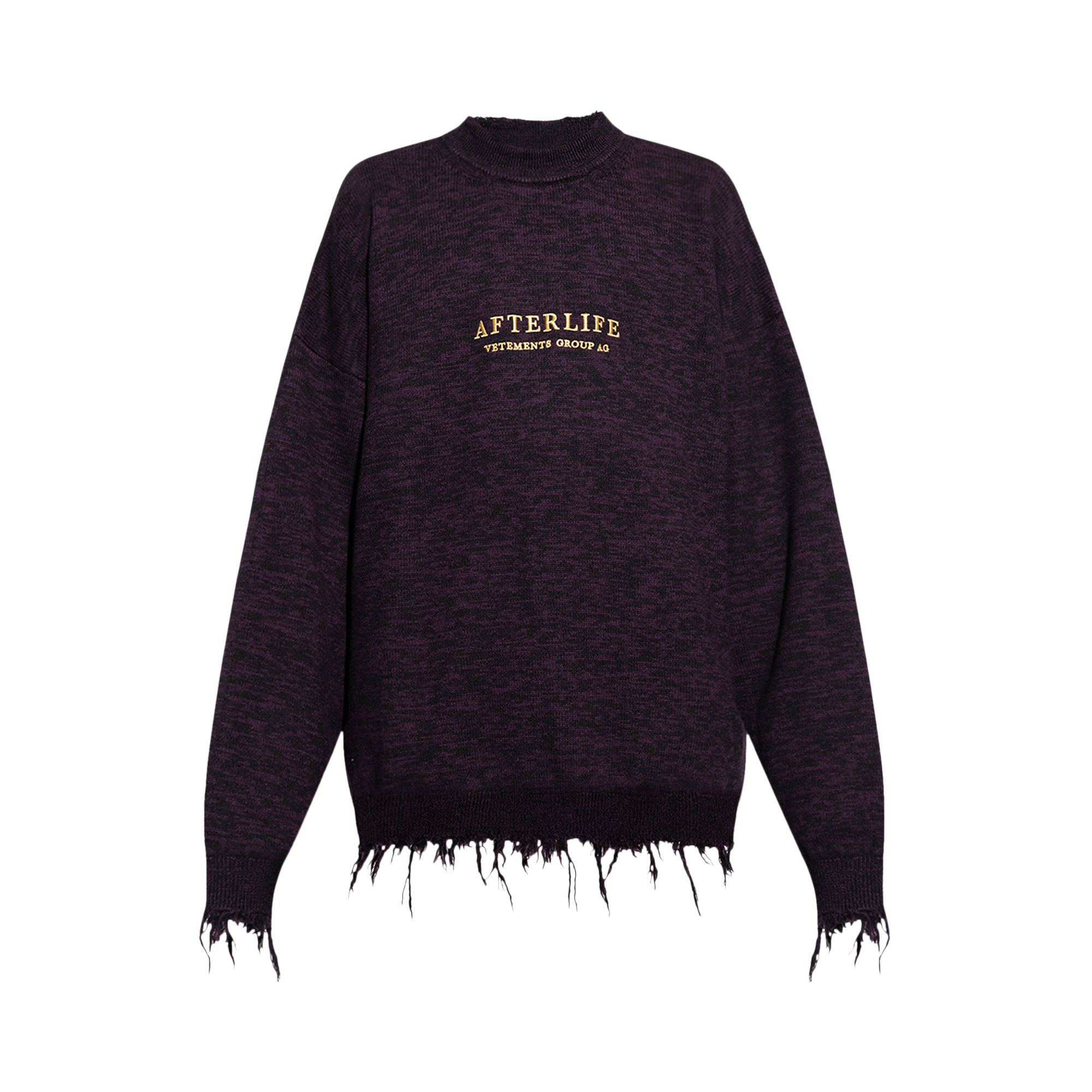 Pre-owned Vetements Afterlife Destroyed Knitted Sweater 'purple' | Men's Size M
