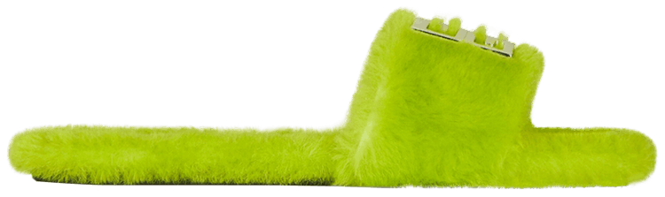 Givenchy Wmns 4G Flat Mule Citrus Green Shearling