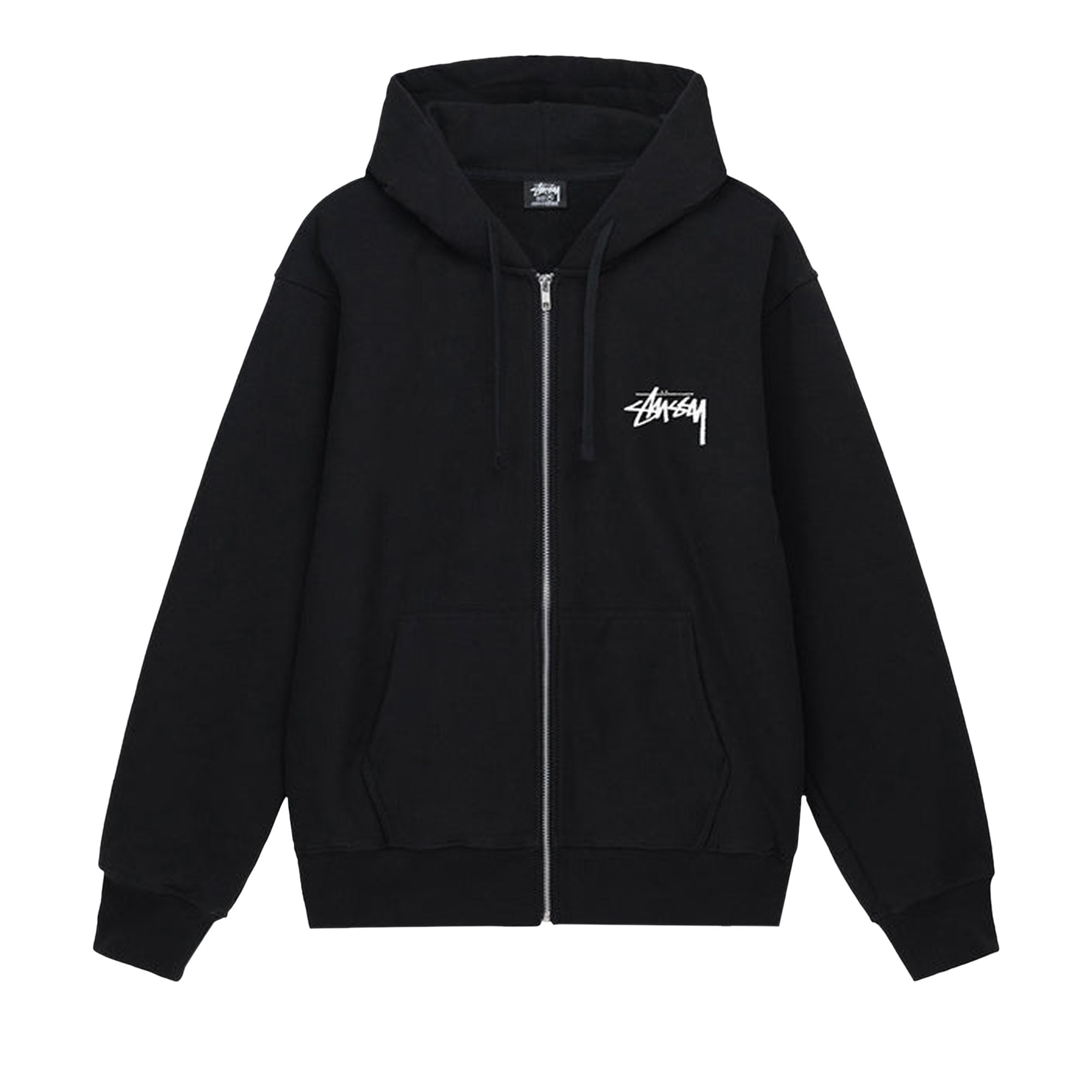 Pre-owned Stussy Burning Stock Zip Hoodie 'black'