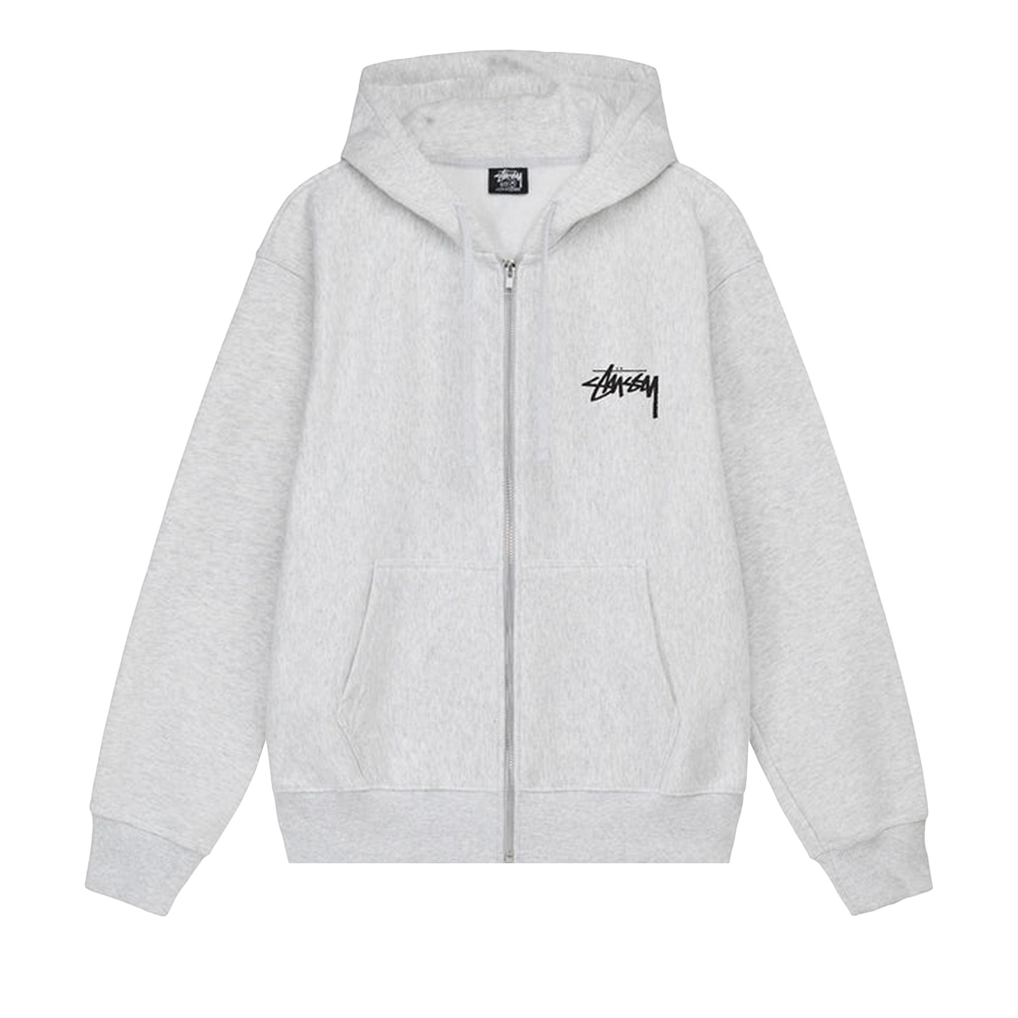 Stussy Burning Stock Zip Hoodie 'Ash Heather' | Grey | Men's Size XL