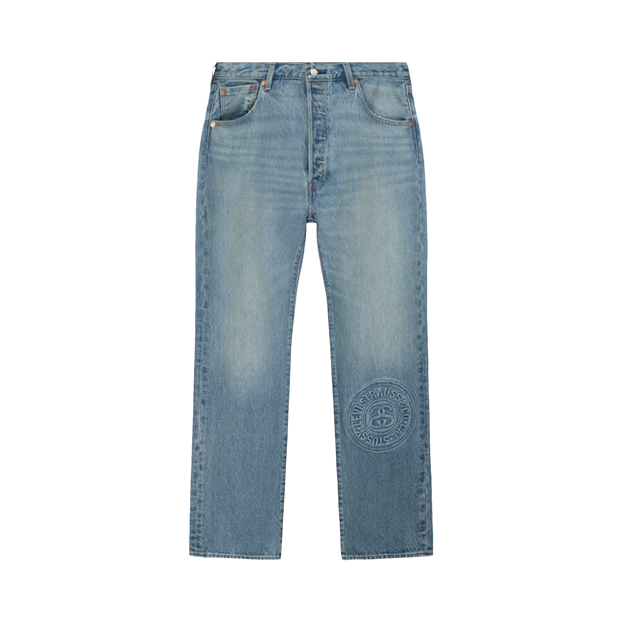 Pre-owned Stussy X Levi's Embossed 501 Jean 'indigo' In Blue