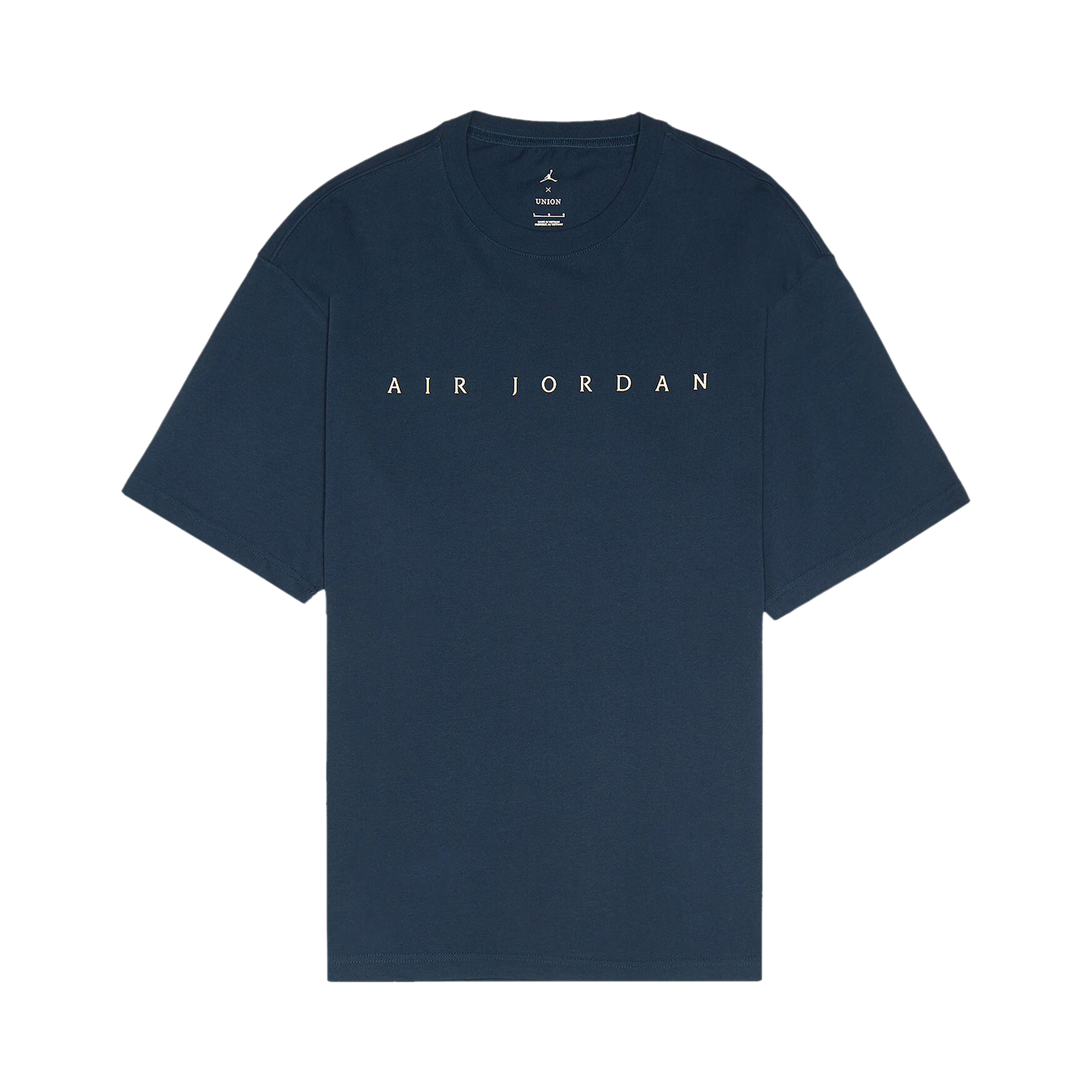 Pre-owned Air Jordan X Union T-shirt 'college Navy/coconut Milk' In Blue