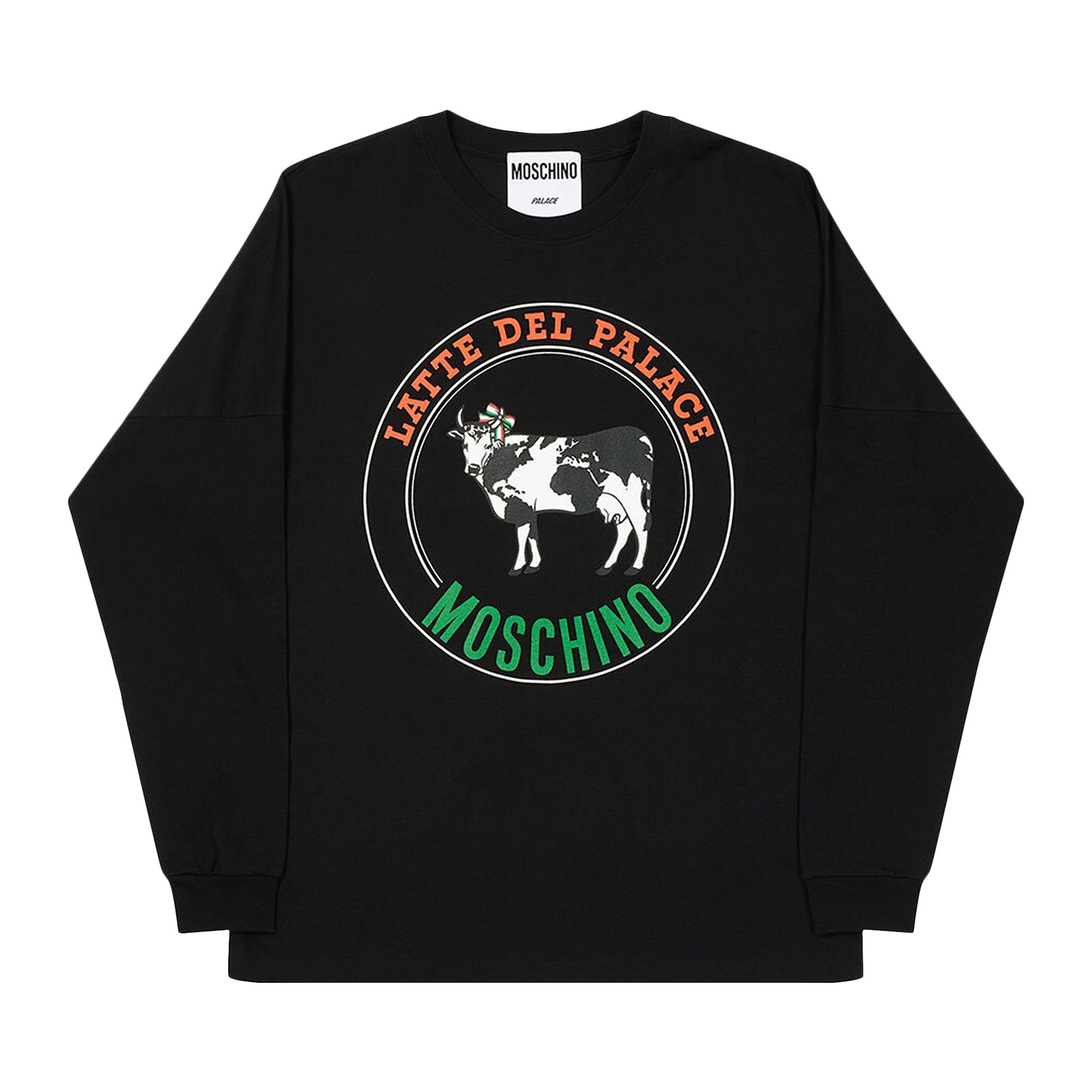Pre-owned Palace X Moschino Cow Long-sleeve 'black'
