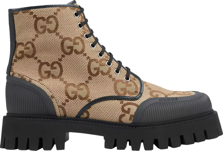 Gucci Lace Up Boot 'Maxi GG - Camel'