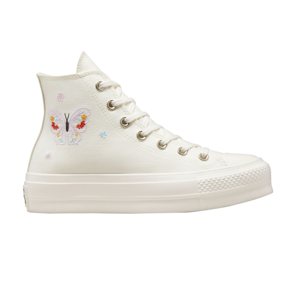 Pre-owned Converse Wmns Chuck Taylor All Star Lift Platform High 'butterfly Wings' In White