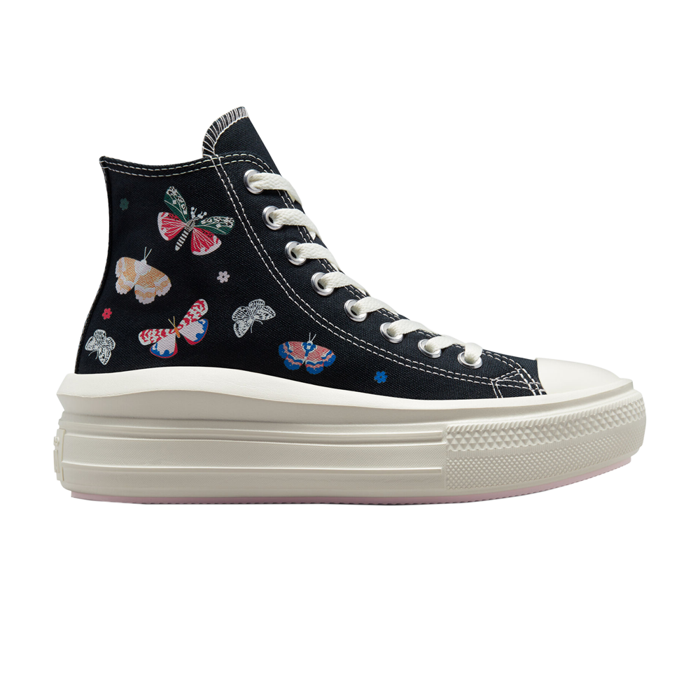 Pre-owned Converse Wmns Chuck Taylor All Star Move Platform High 'butterfly Wings' In Black