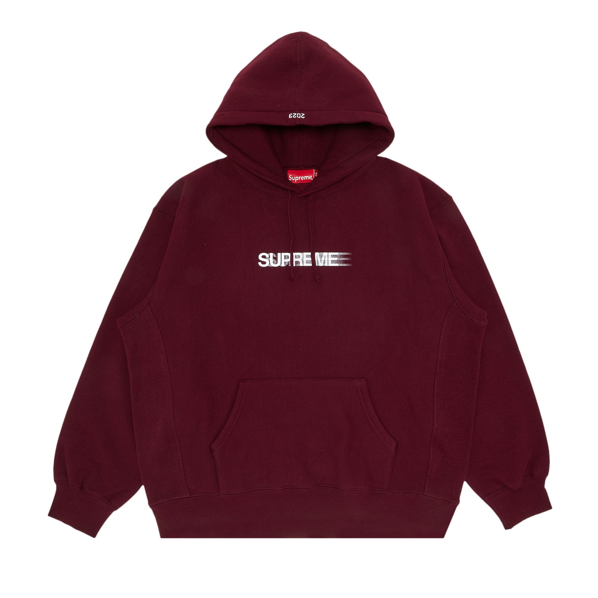 Pre-owned Supreme Motion Logo Hooded Sweatshirt 'burgundy' In Red