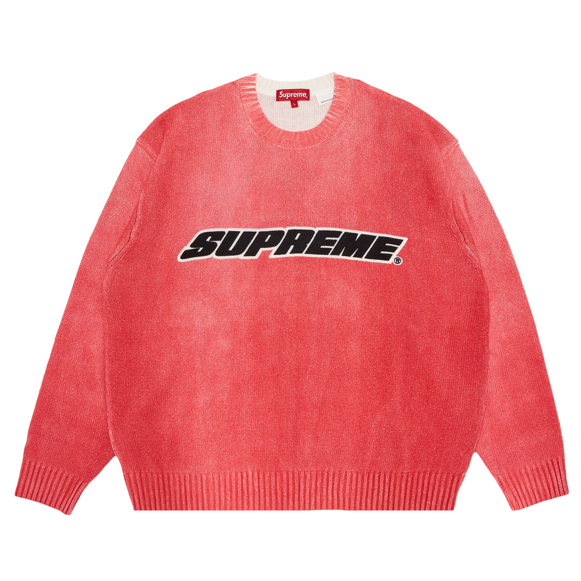 Supreme Printed Washed Sweater 'Pink' | Men's Size S