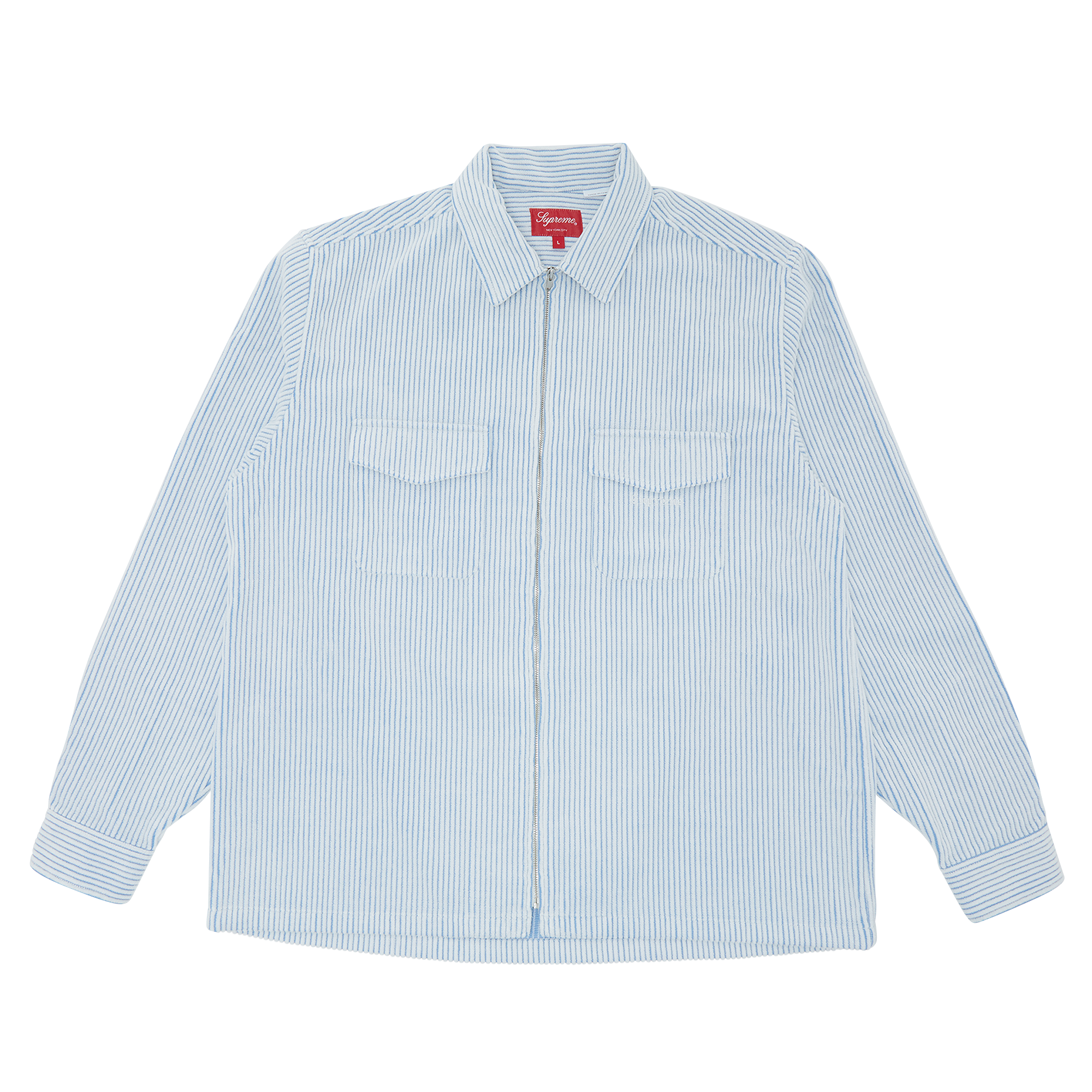 Pre-owned Supreme 2-tone Corduroy Zip Up Shirt 'white'