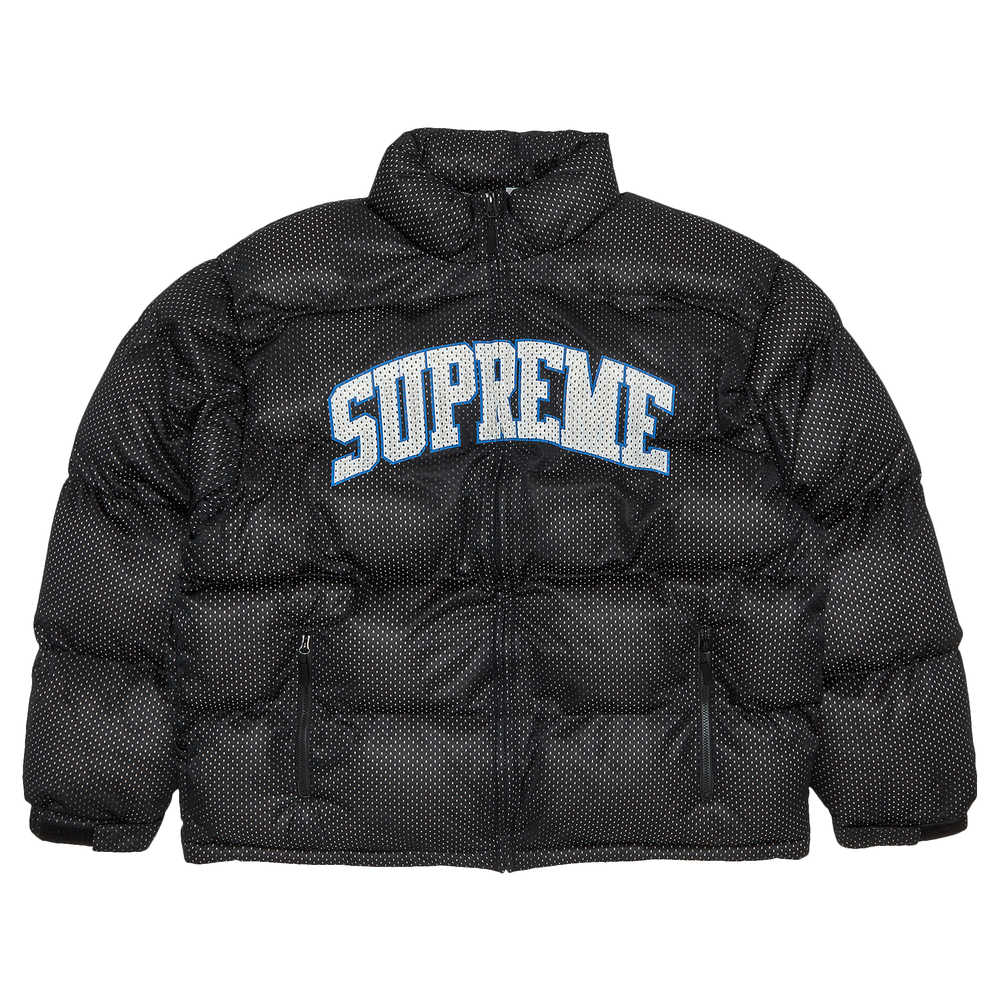 Pre-owned Supreme Mesh Jersey Puffer Jacket 'black'