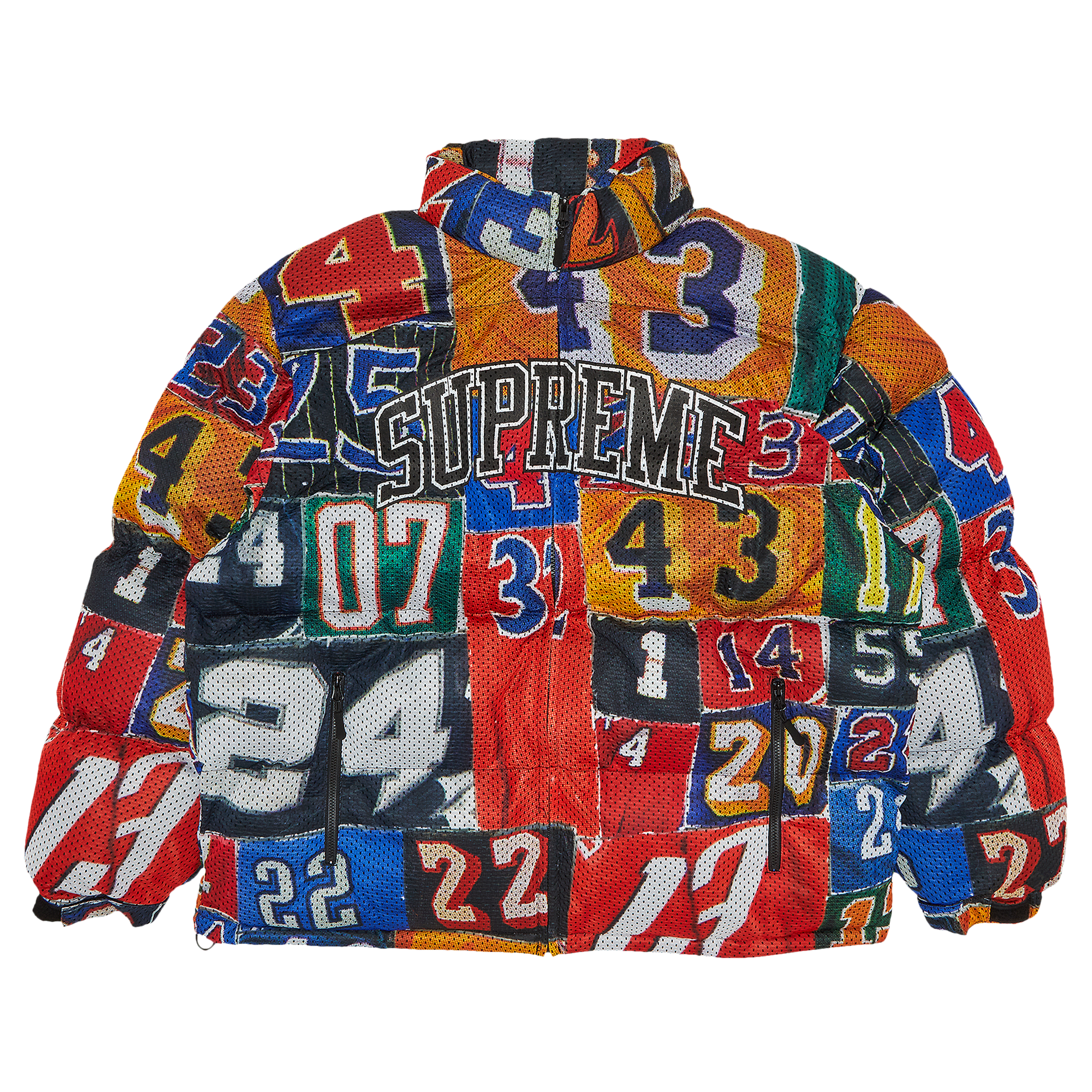 Pre-owned Supreme Mesh Jersey Puffer Jacket 'multicolor' In Multi-color