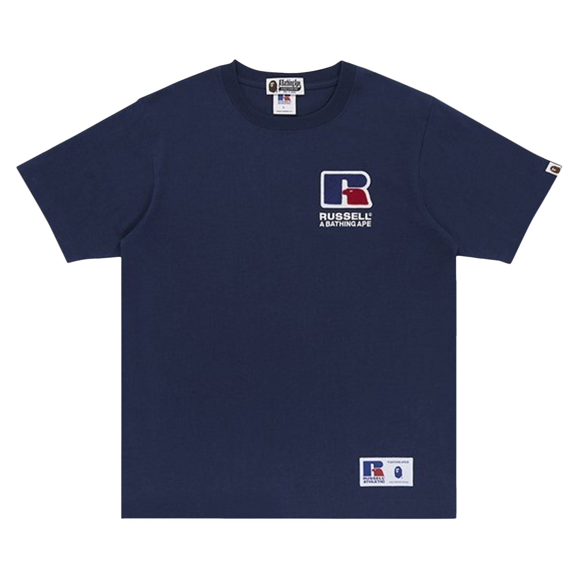 Pre-owned Bape X Russell College T-shirt 'navy' In Blue