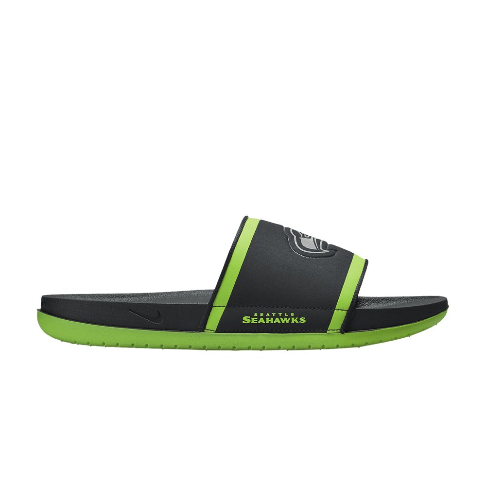 Pre-owned Nike Nfl X Offcourt Slide 'seattle Seahawks' In Black