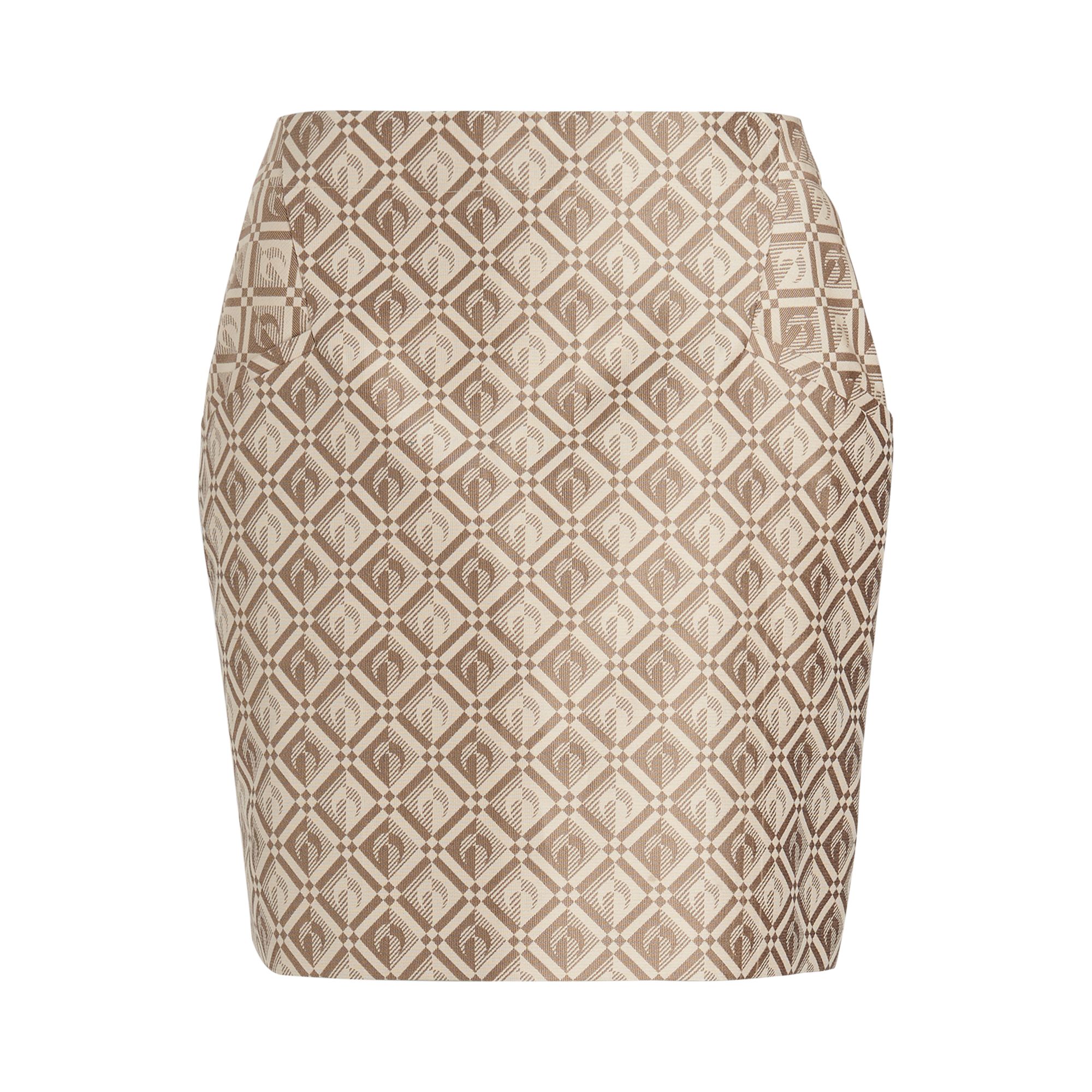 Pre-owned Marine Serre Moon Diamant Regenerated Jacquard Mini Skirt 'moon Diamant Beige Jacquard' | Tan | Wome In Brown