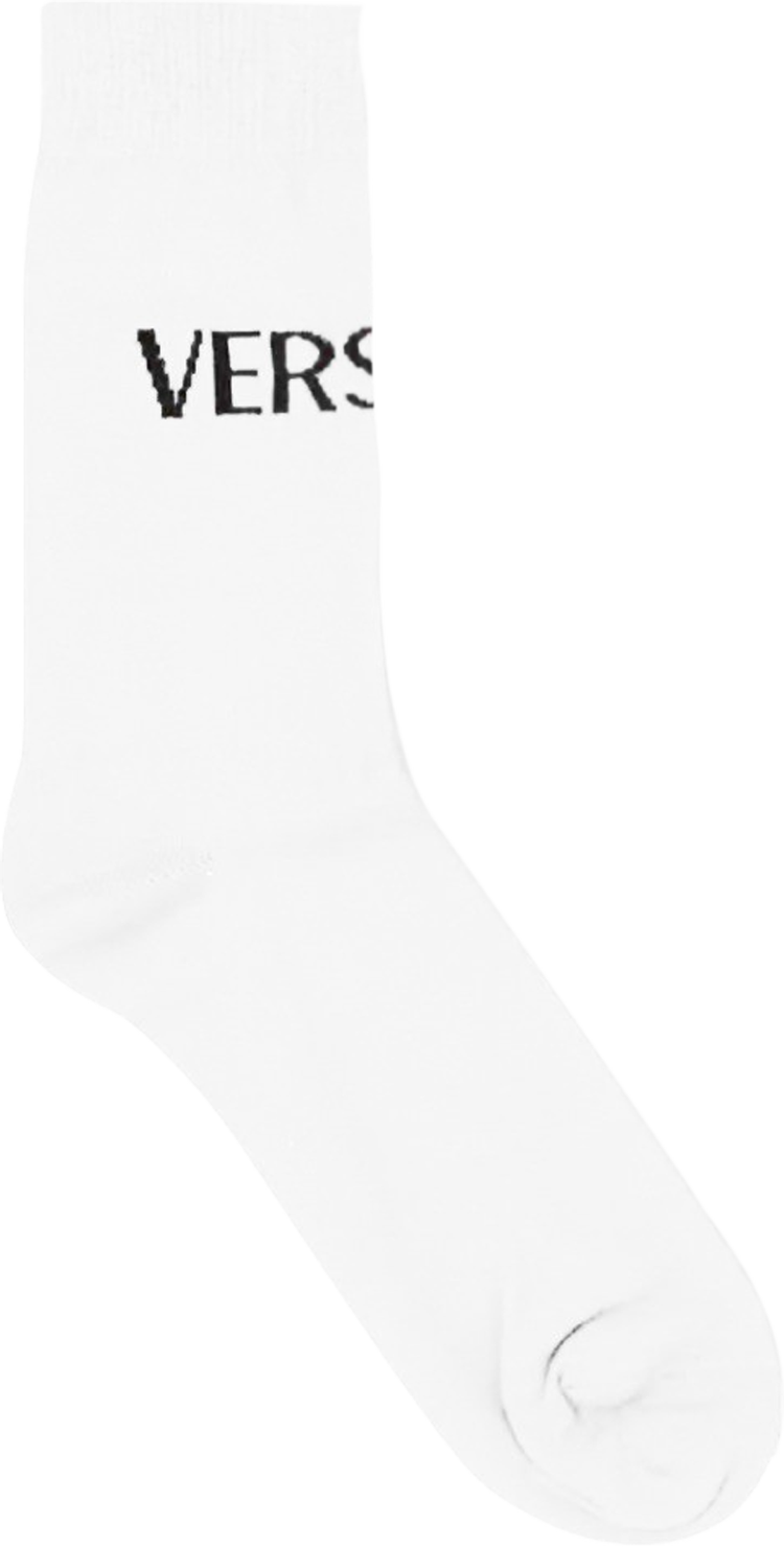 Versace Logo Socks 'White/Black'