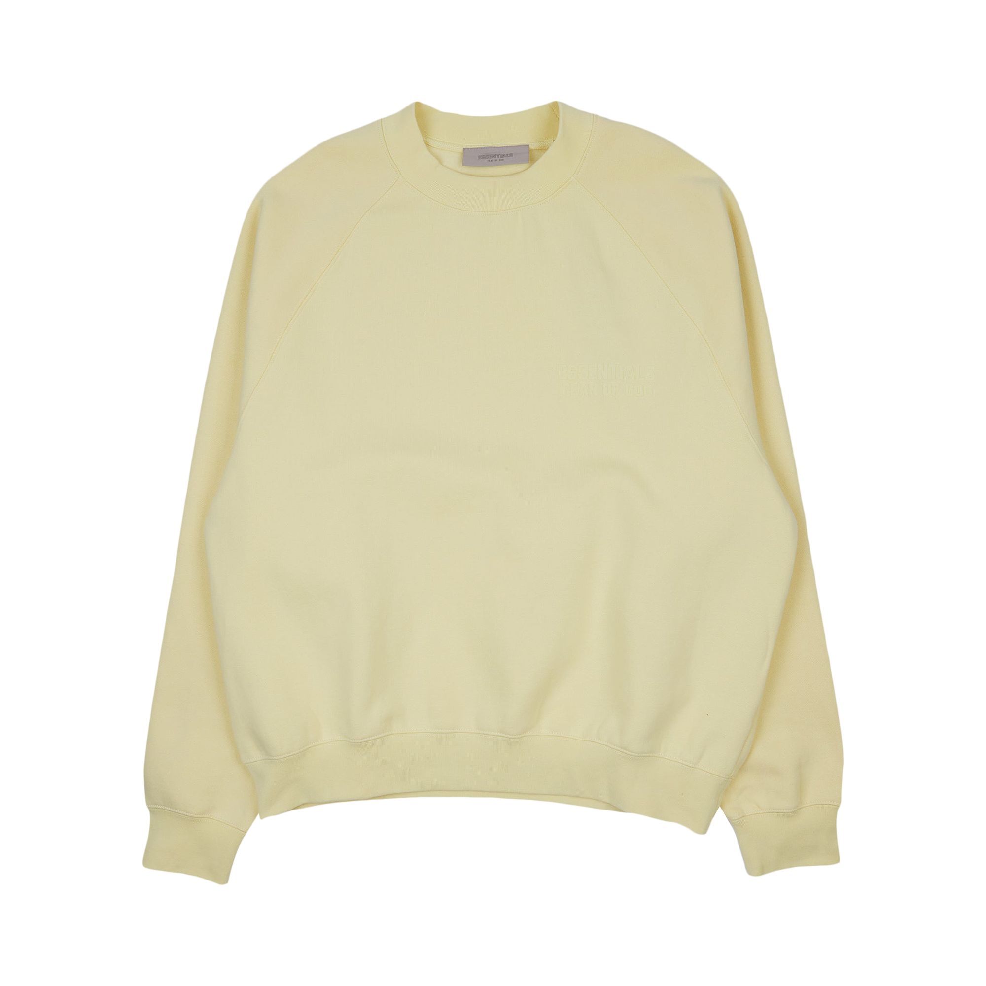 Pre-owned Essentials Fear Of God  Crewneck 'canary' In Yellow