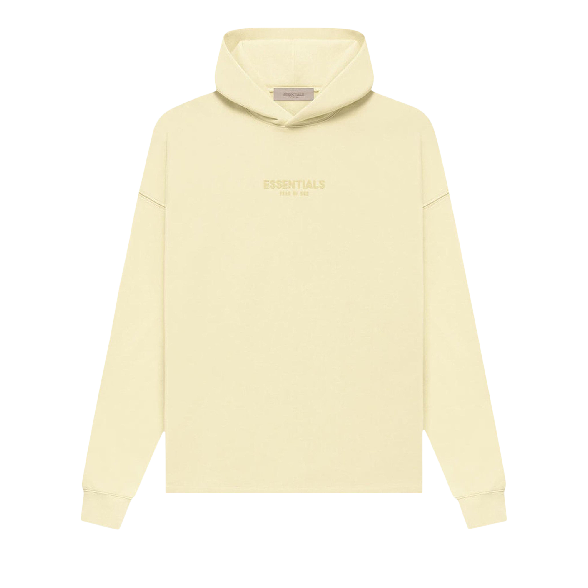 Pre-owned Essentials Fear Of God  Relaxed Hoodie 'canary' In Cream