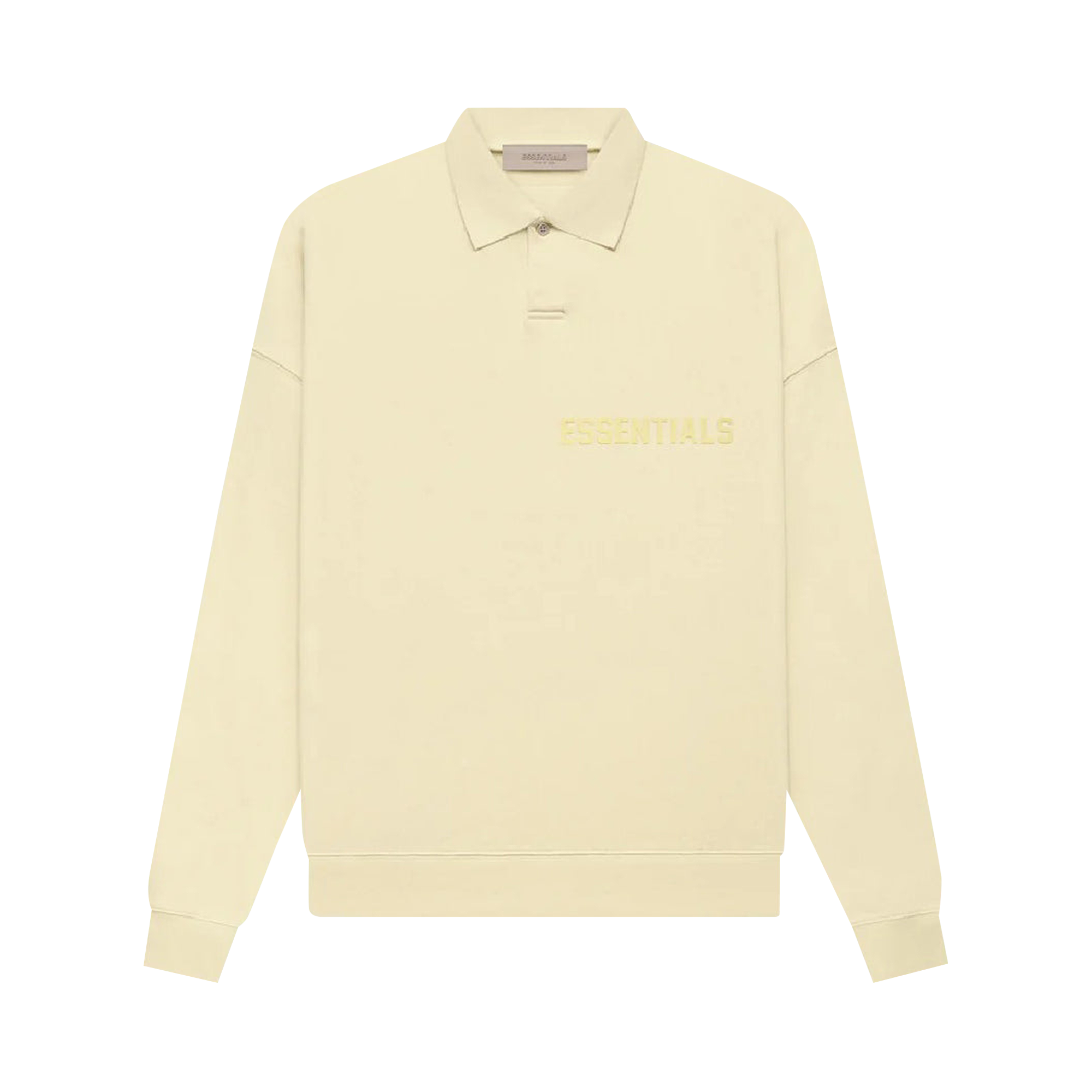 Pre-owned Essentials Fear Of God  Long-sleeve Polo 'canary' In Cream