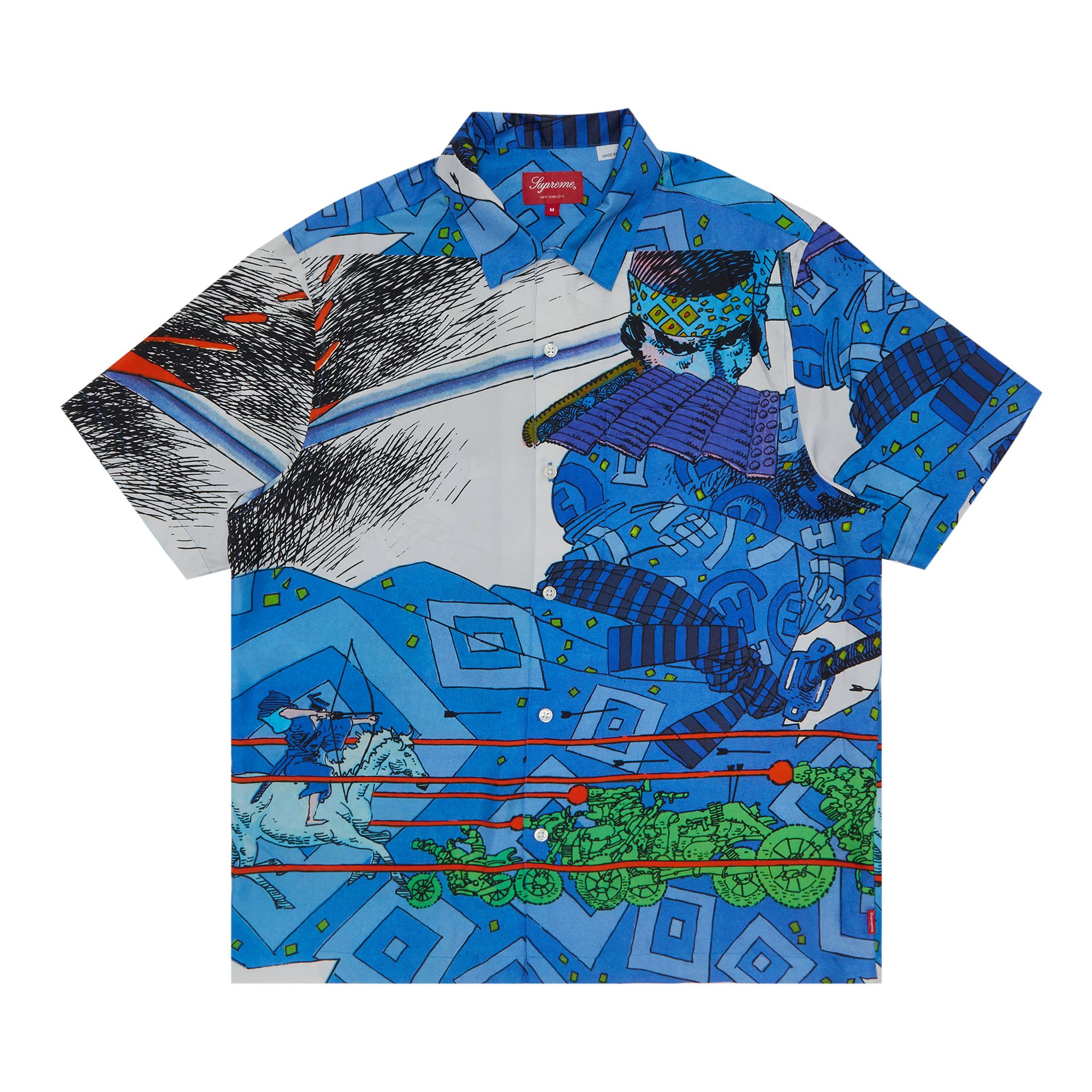 SUPREME SUPREME RONIN SILK SHORT-SLEEVE SHIRT 'BLUE'