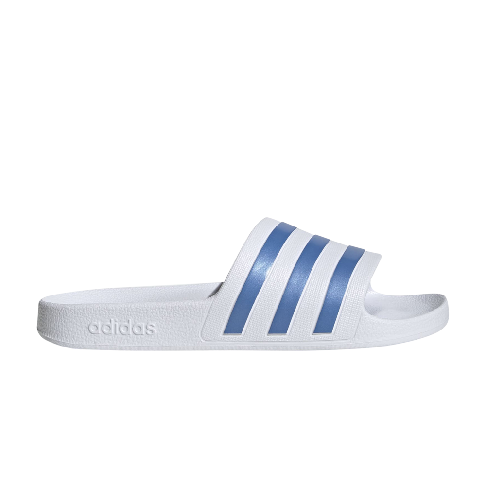 Pre-owned Adidas Originals Wmns Adilette Aqua Slide 'white Blue Fusion'