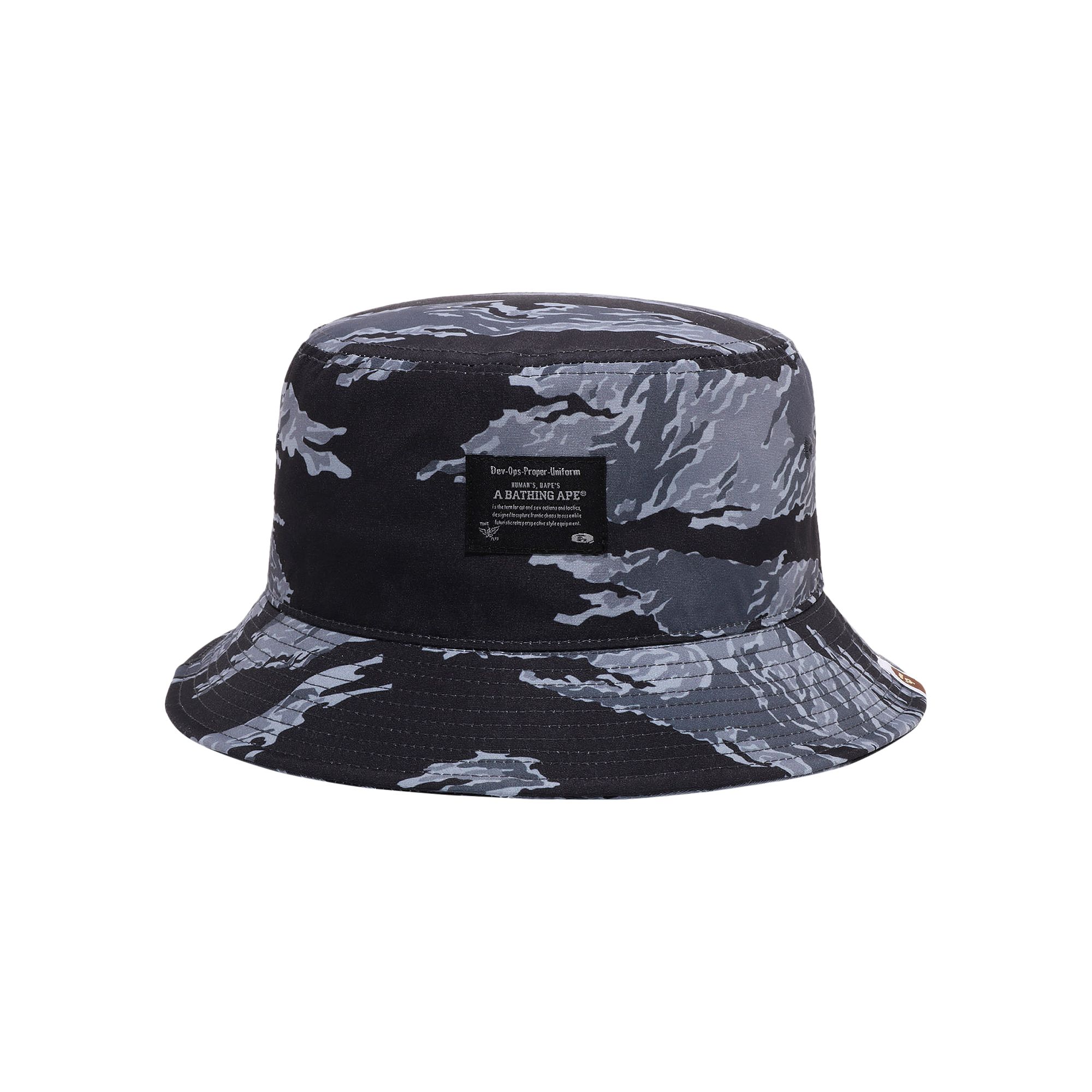 Pre-owned Bape Tiger Camo Bucket Hat 'black'