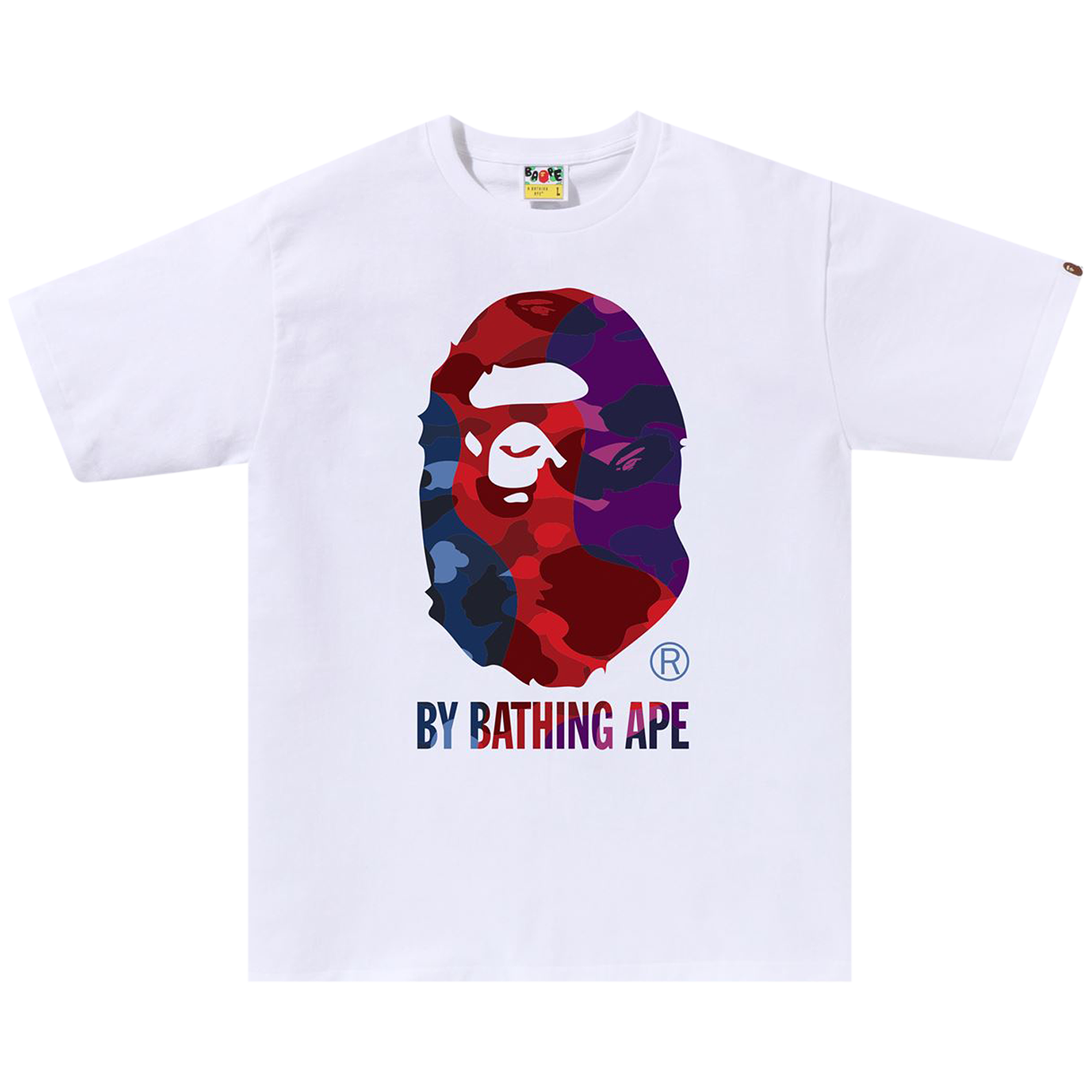 Pre-owned Bape Color Camo Crazy By Bathing Ape Tee 'white'