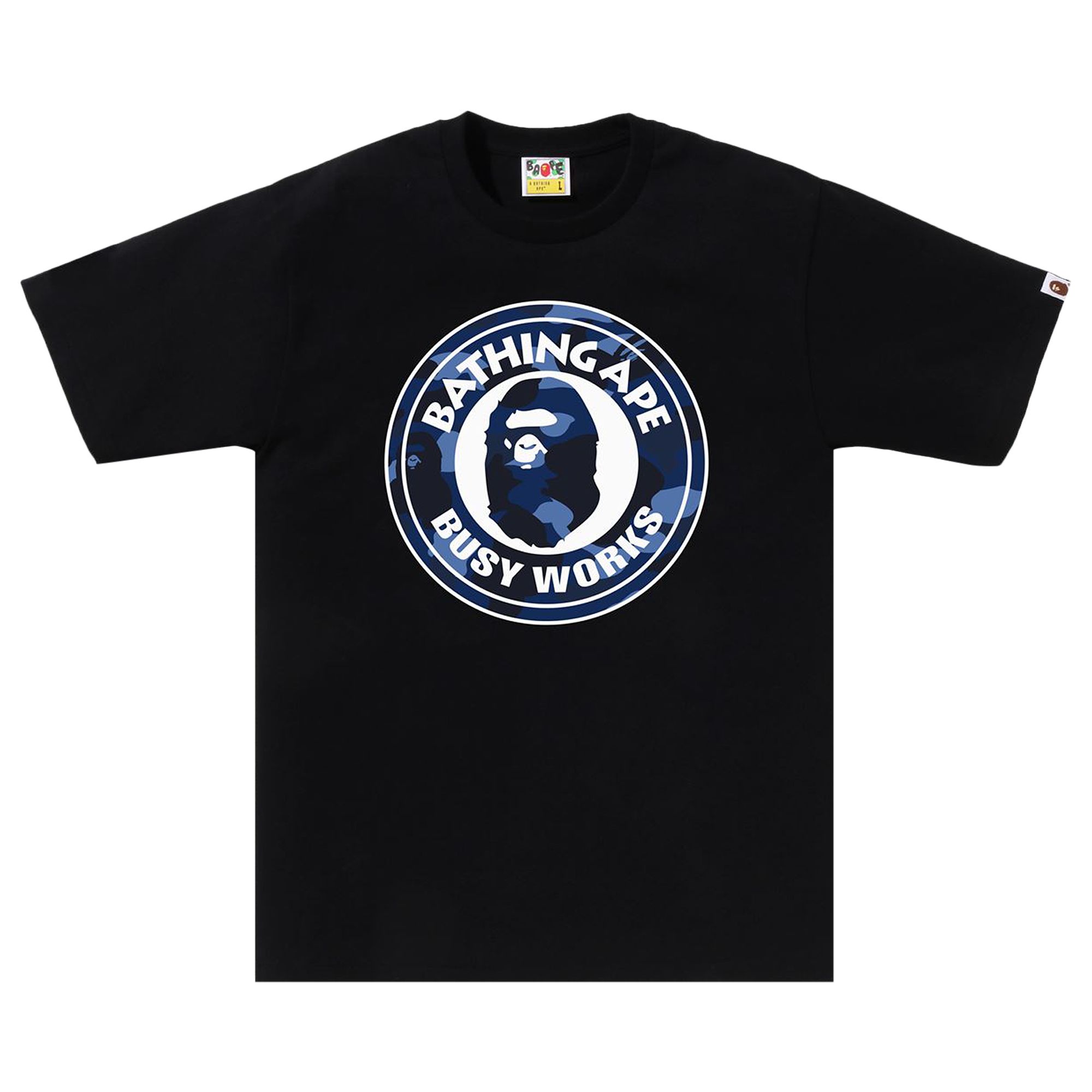 Pre-owned Bape Color Camo Busy Works Tee 'black/navy' | Men's Size S