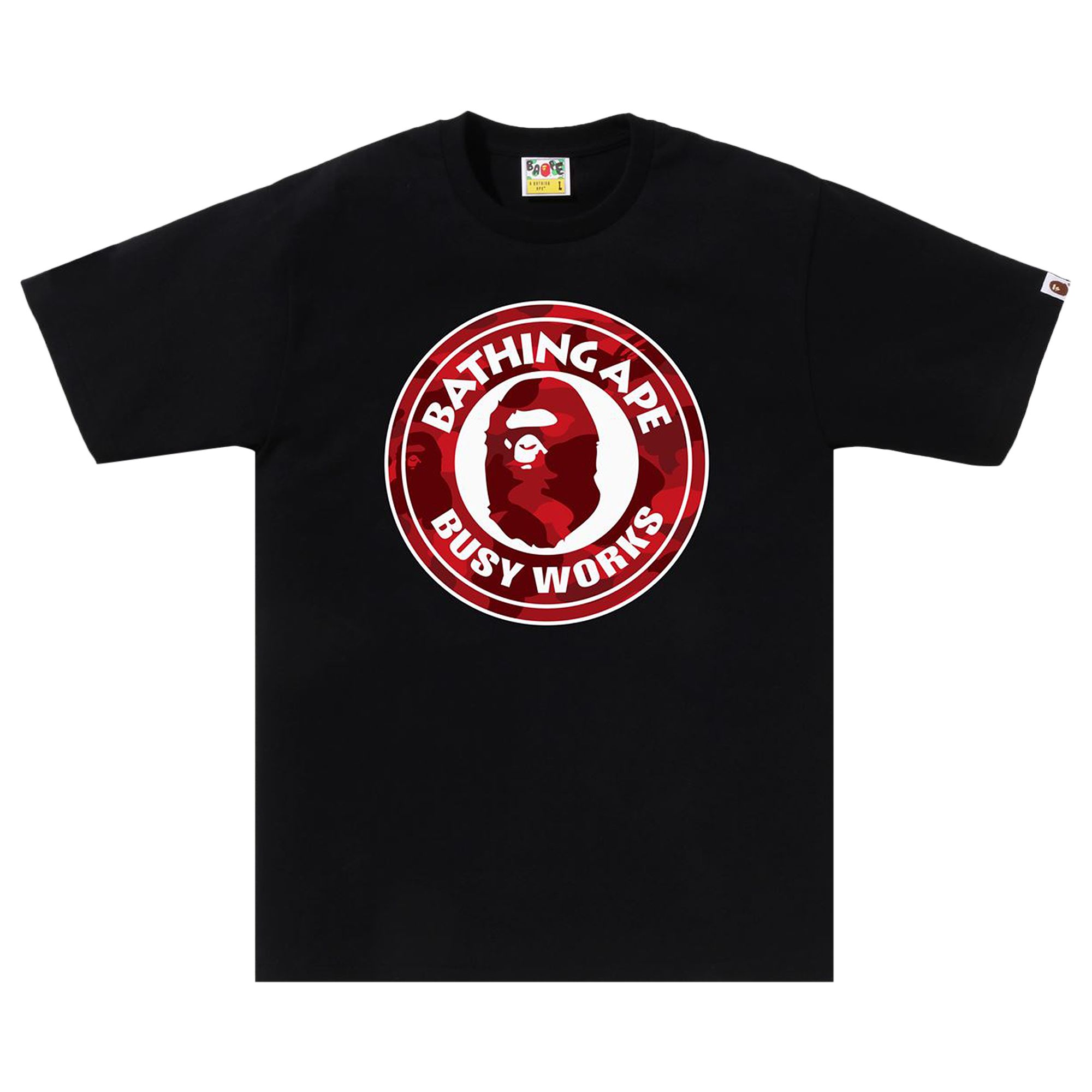 Pre-owned Bape Color Camo Busy Works Tee 'black/red'
