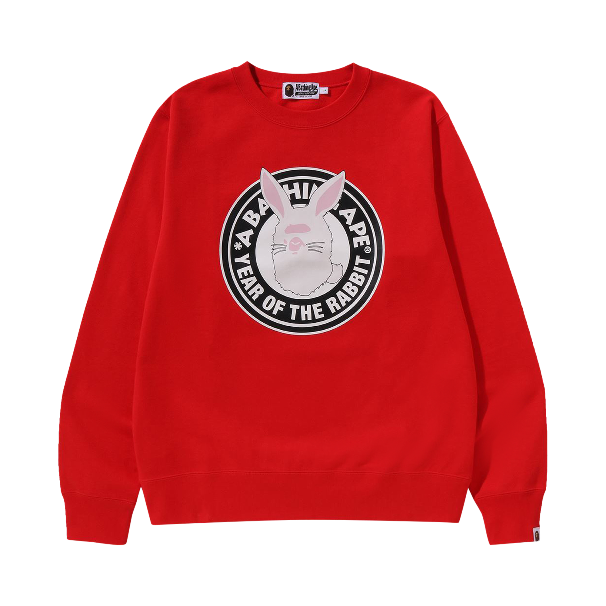 Pre-owned Bape Year Of The Rabbit Crewneck M 'red'