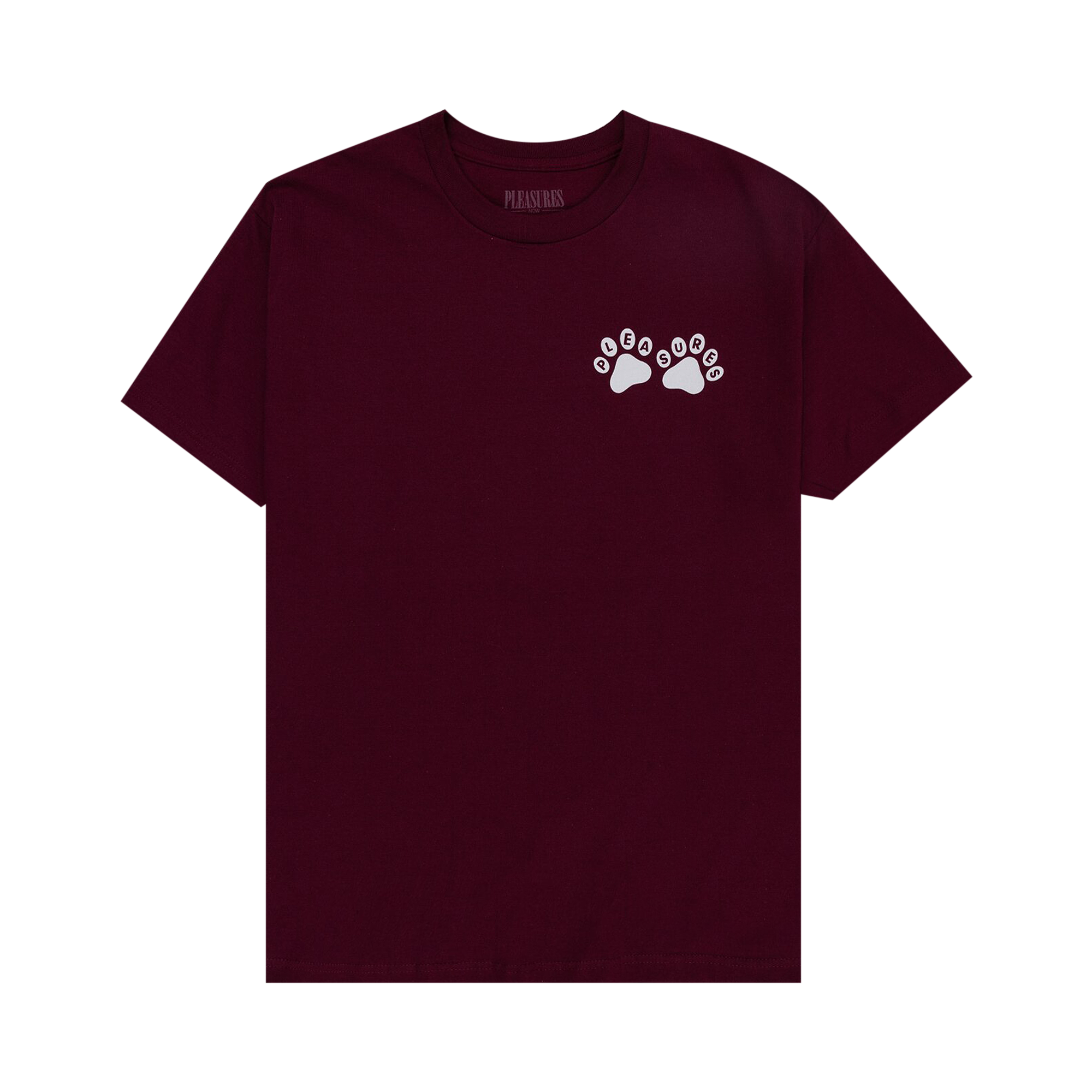 Pre-owned Pleasures Puppies T-shirt 'burgundy' In Red