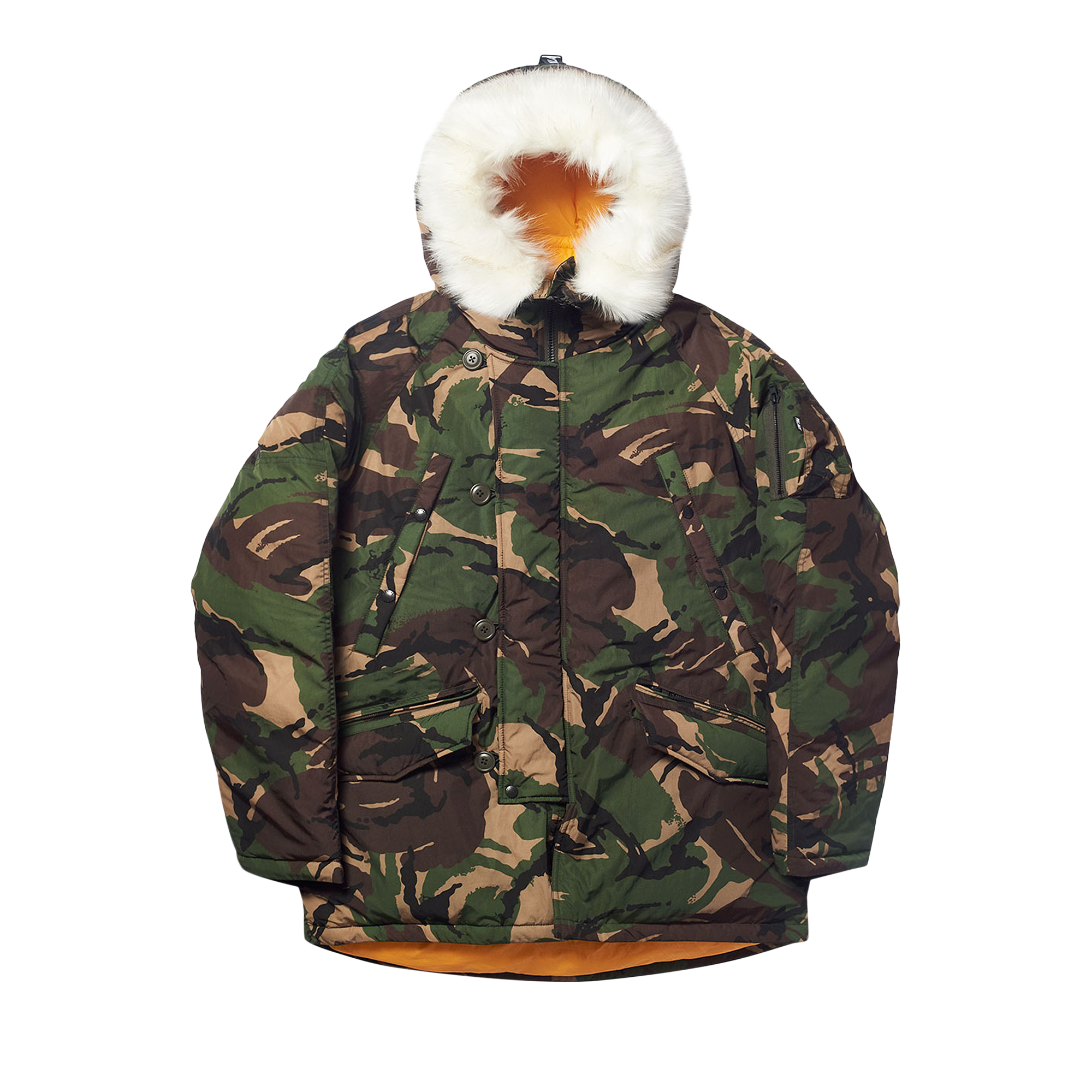Pre-owned Palace P-3b Parka Dpm 'woodland' In Green