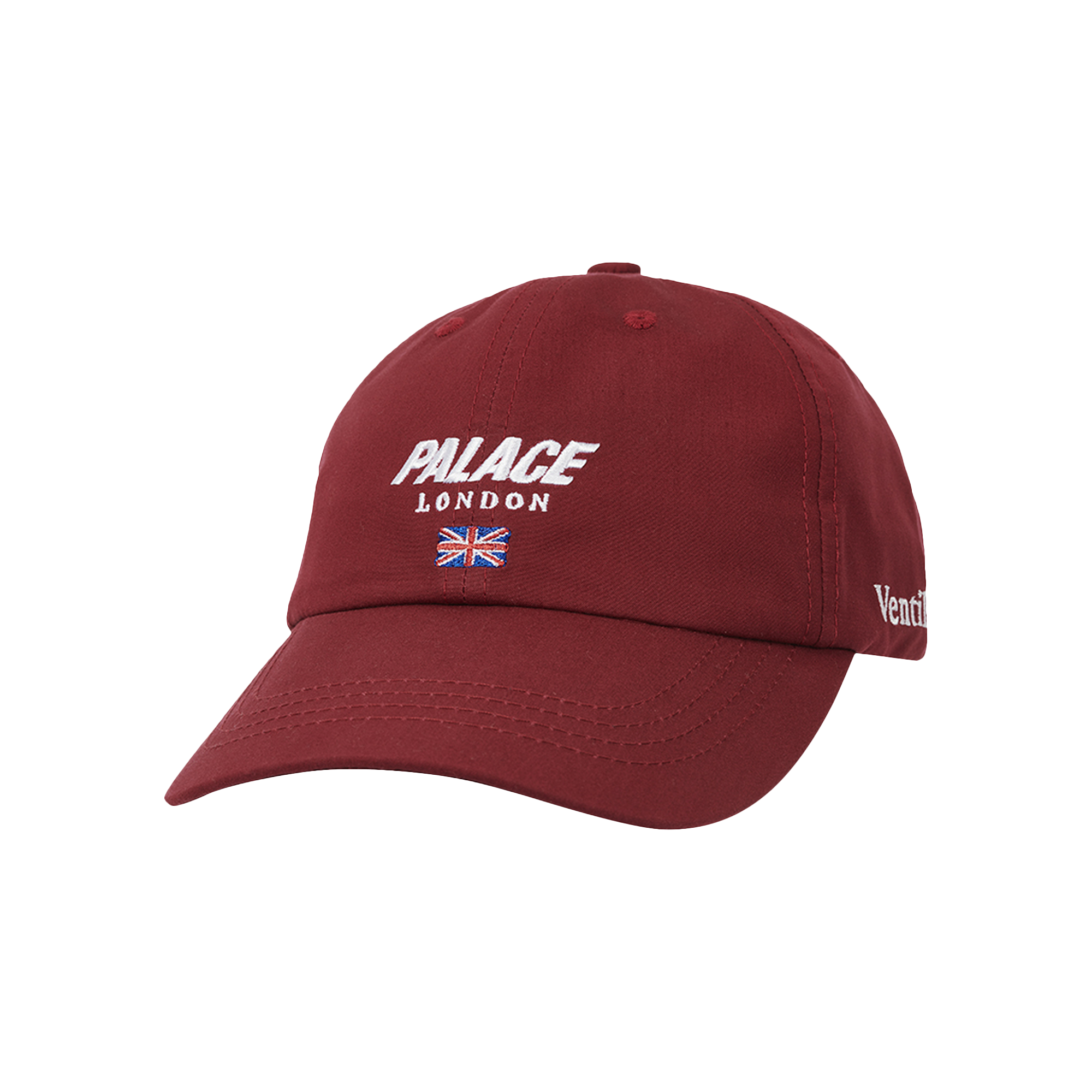 Pre-owned Palace London Ventile 6-panel 'burgundy' In Red