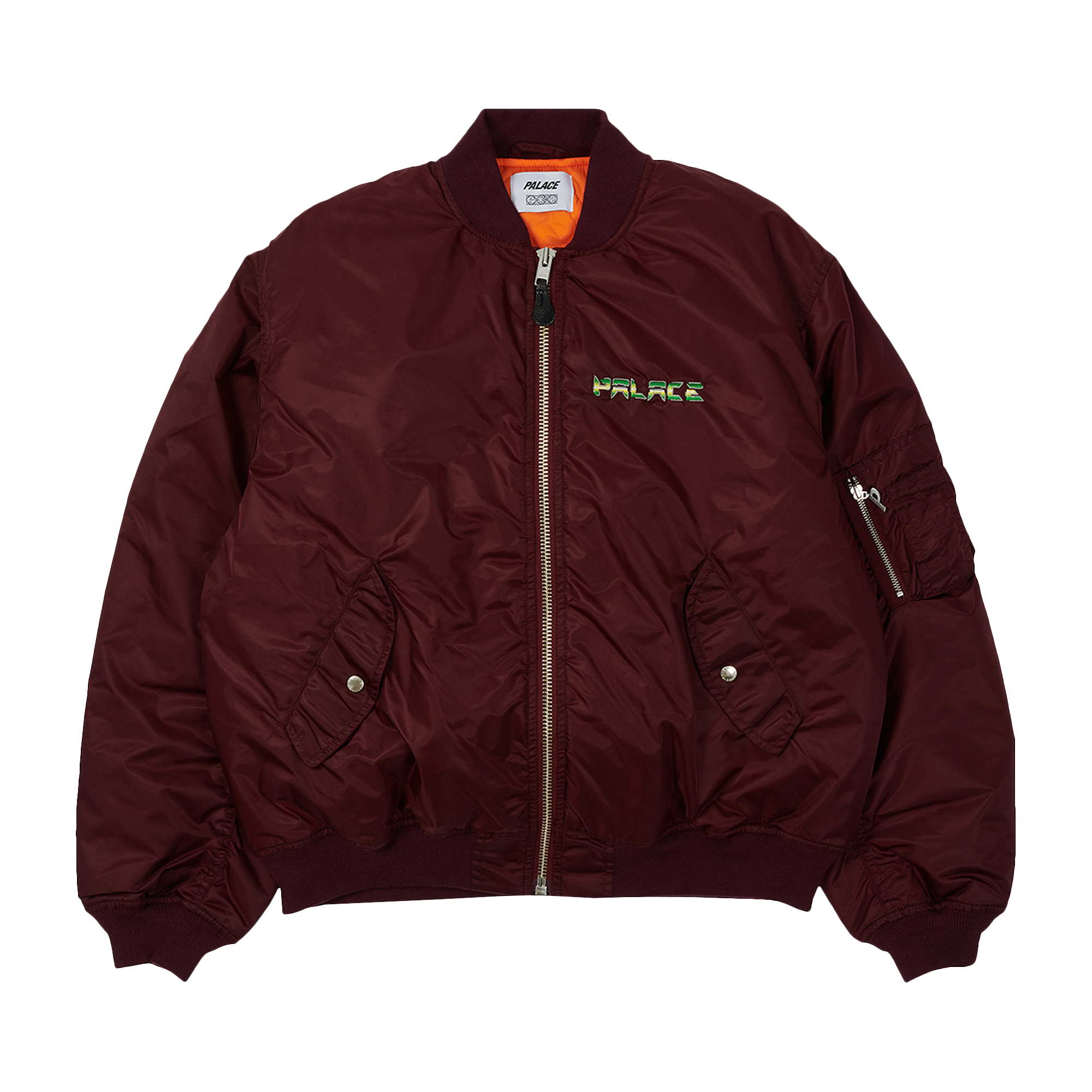 Pre-owned Palace X Pez Pezman Ma1 Jacket 'burgundy' In Red
