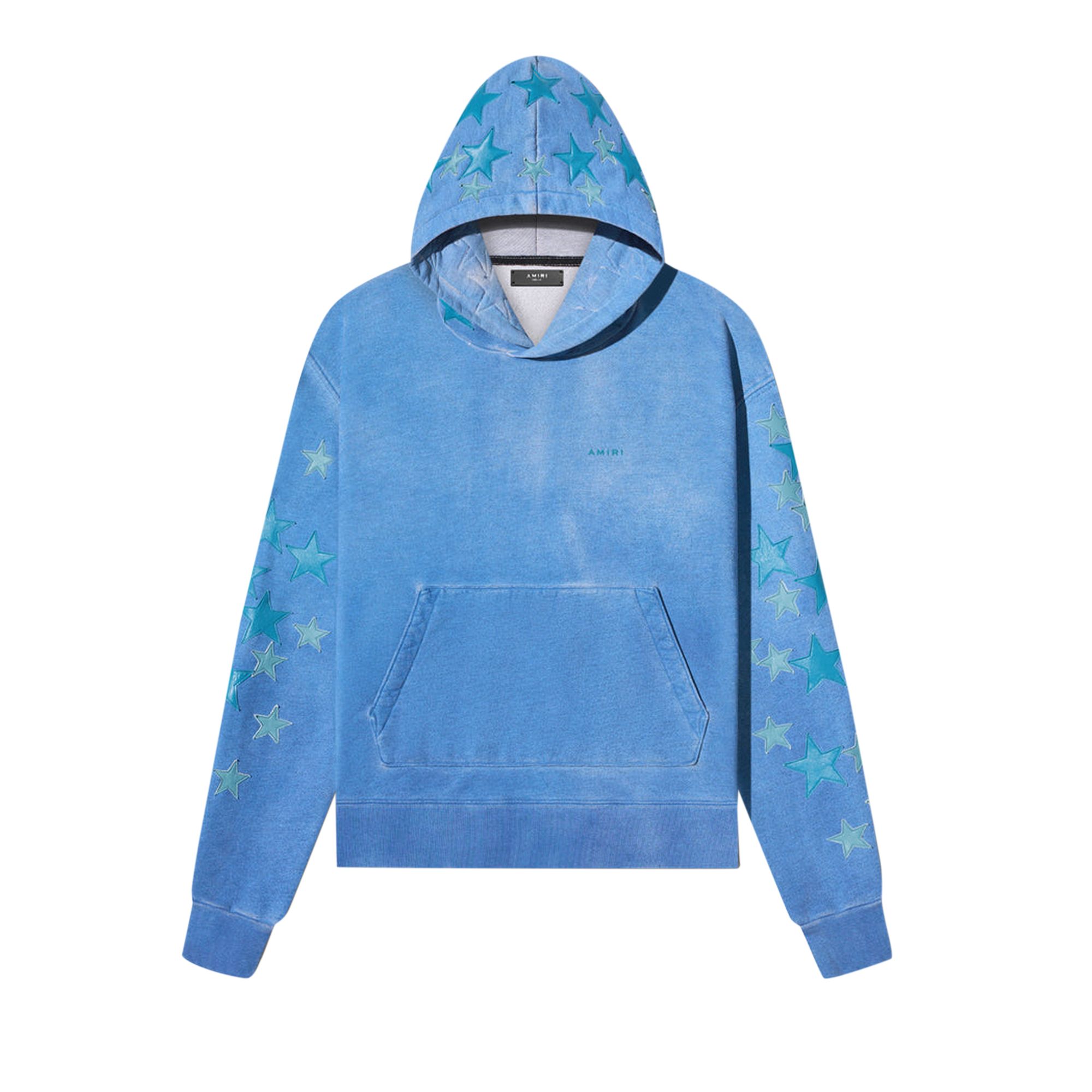 Pre-owned Amiri Pigment Spray Star Hoodie 'heather Carolina Blue' | Men's Size Xl