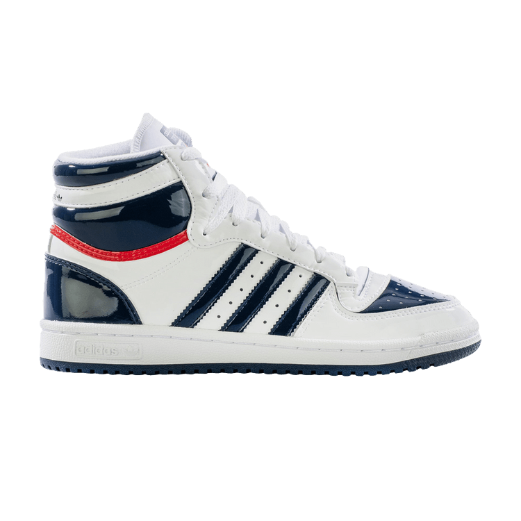 Buy Wmns Top Ten RB White Collegiate Navy Patent FX9813 GOAT