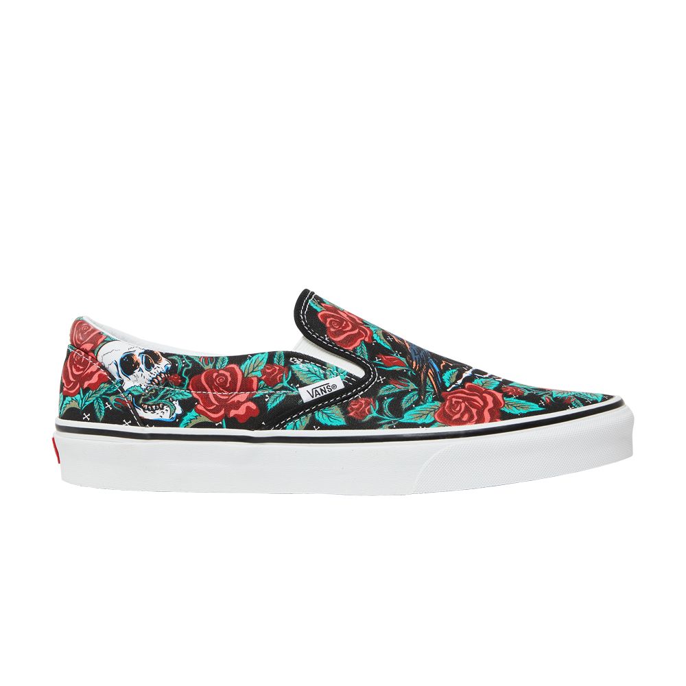 Pre-owned Vans Classic Slip-on 'rose Skulls' In Black