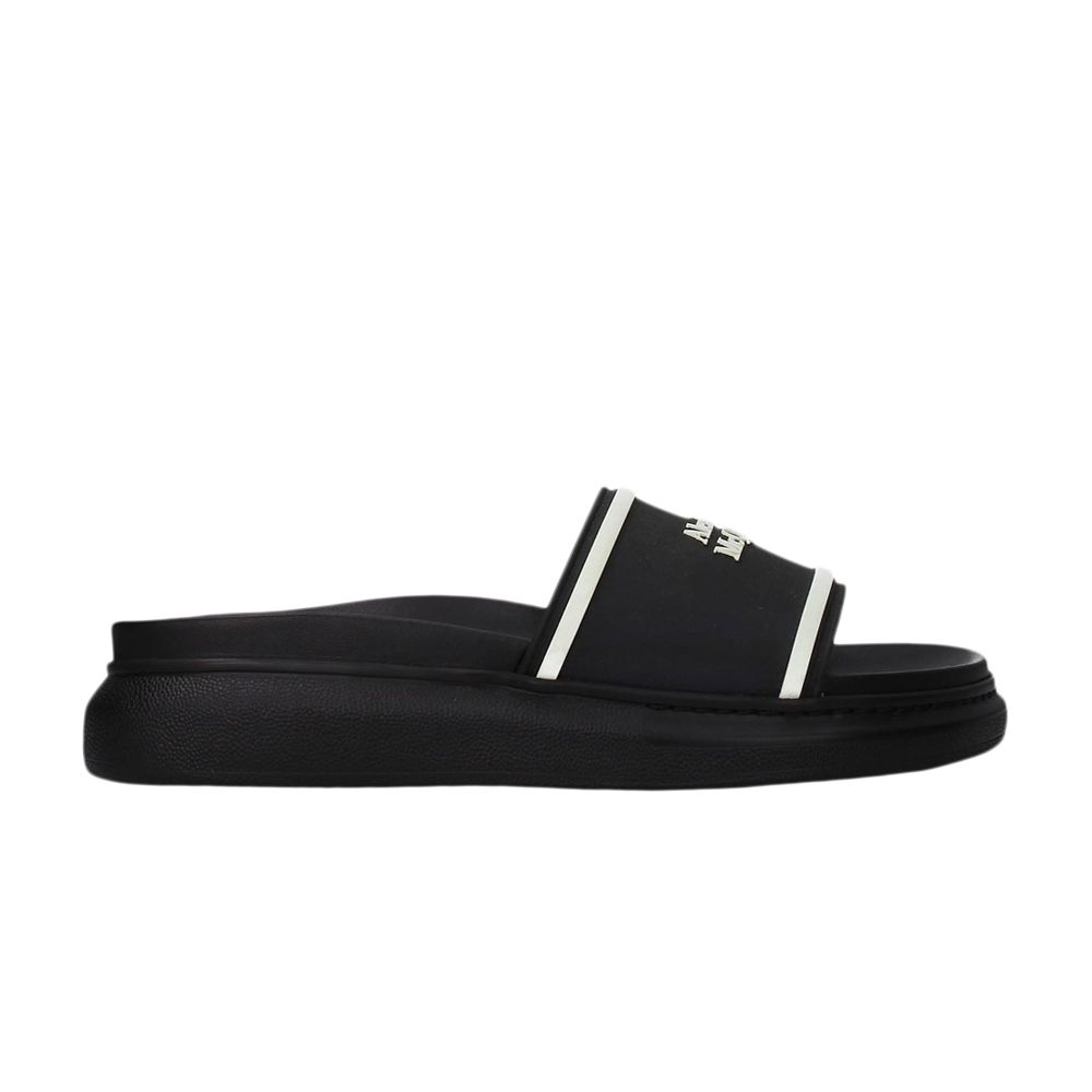 Pre-owned Alexander Mcqueen Wmns Oversized Hybrid Signature Slide 'black White' | Women's Si