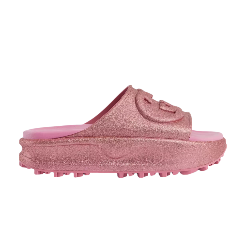 Pre-owned Gucci Wmns Slide Sandal 'interlocking G - Metallic Rose Pink'
