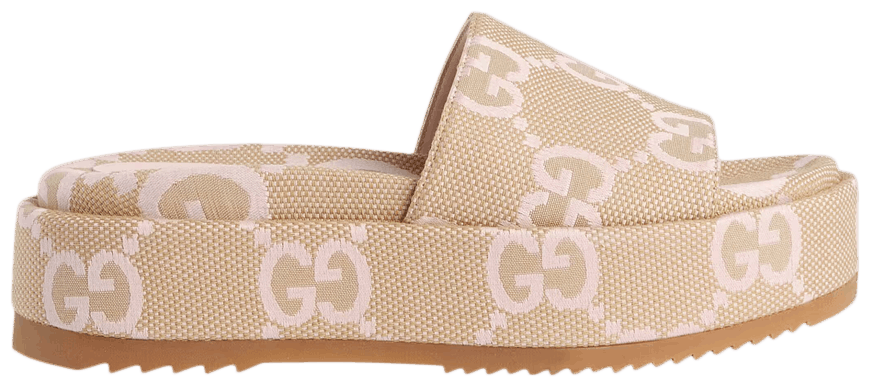 Buy Gucci Wmns Platform Slide Sandal 'Jumbo GG Beige Light Pink