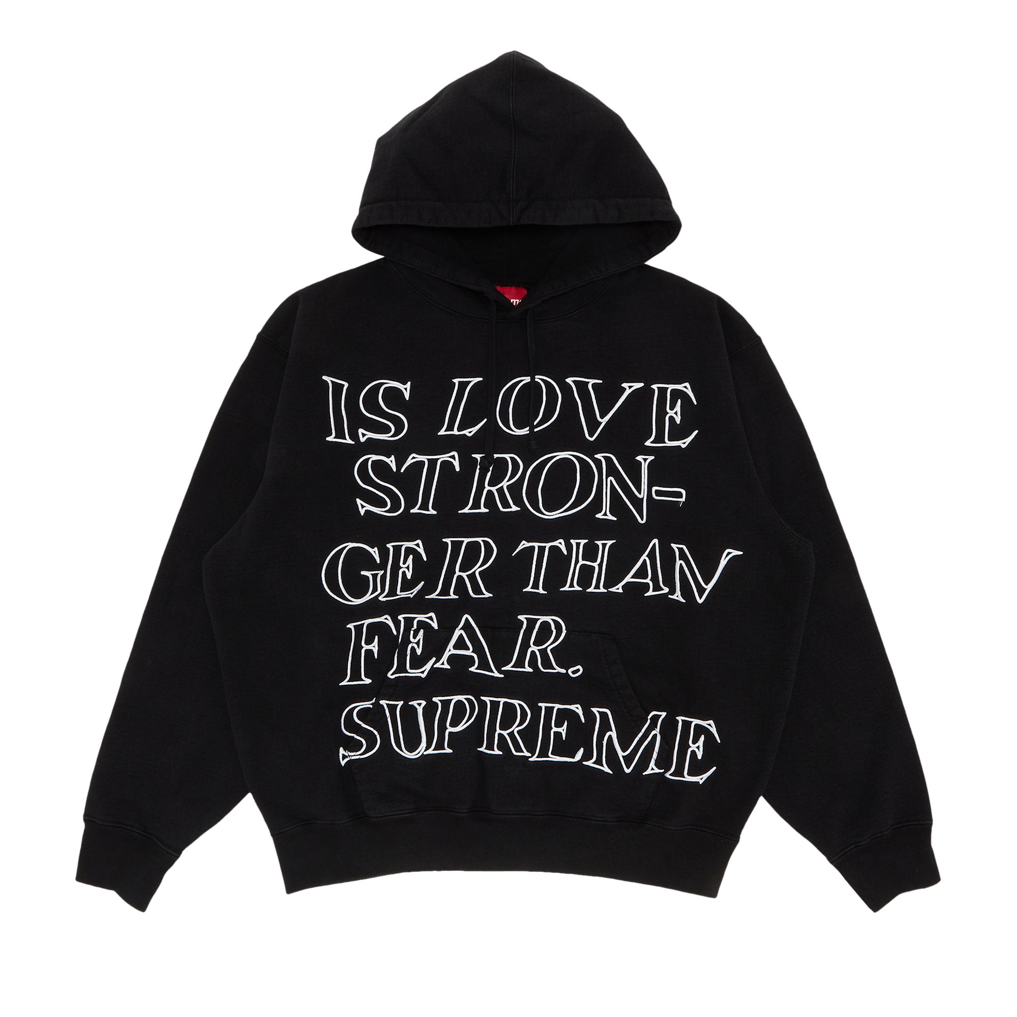 Pre-owned Supreme Stronger Than Fear Hooded Sweatshirt 'black'