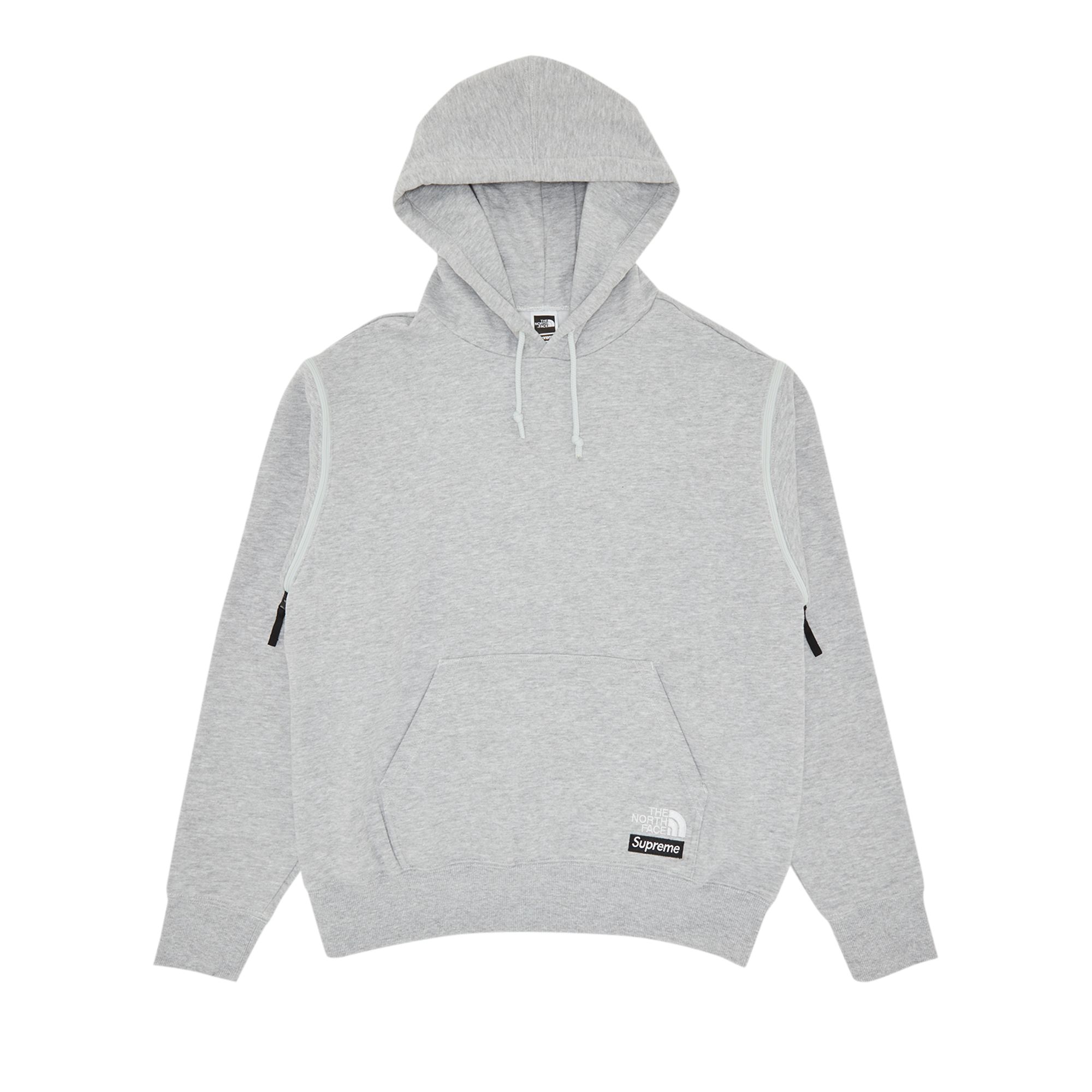 Pre-owned Supreme X The North Face Convertible Hooded Sweatshirt 'heather Grey'