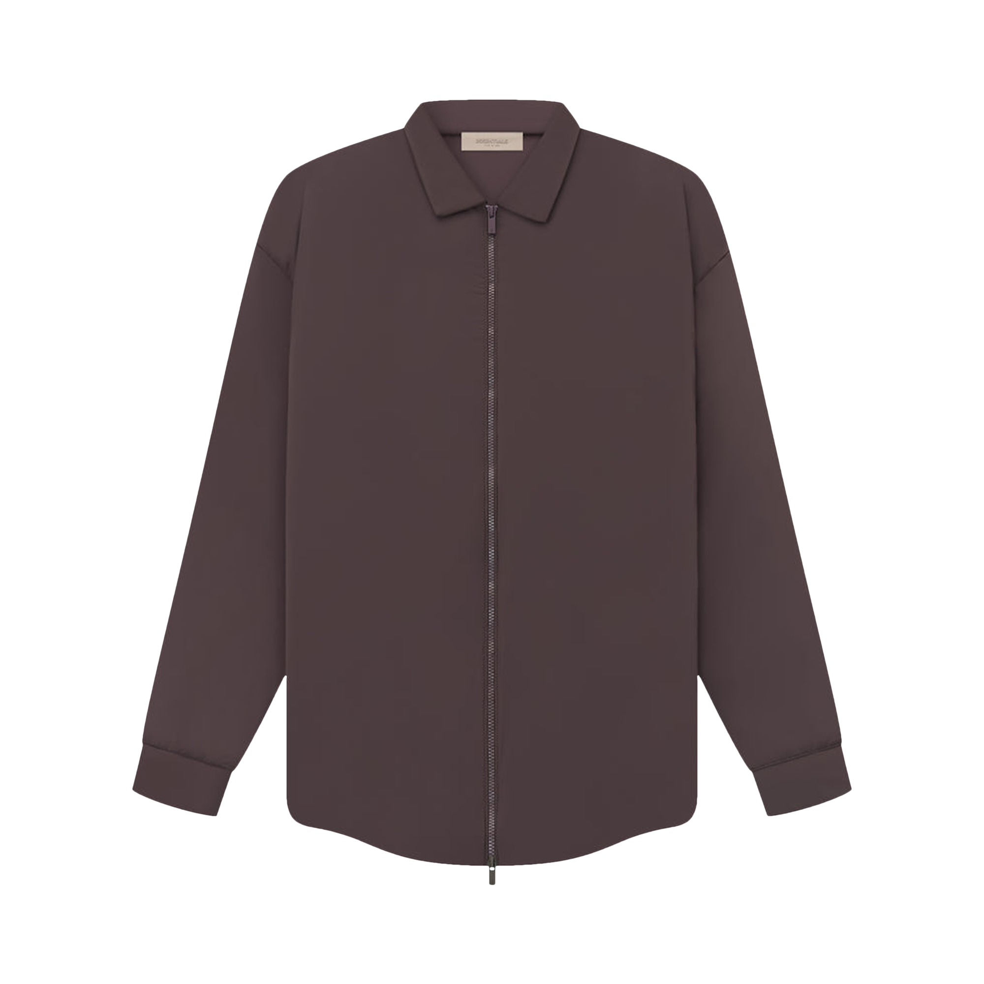 Pre-owned Essentials Fear Of God  Filled Nylon Shirt Jacket 'plum' In Brown