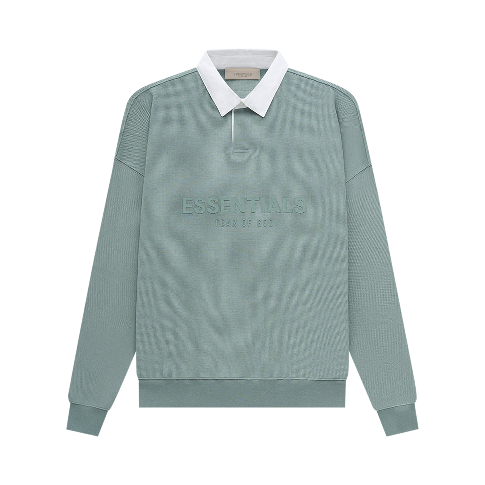 Pre-owned Essentials Fear Of God  Waffle Henley Rugby 'sycamore' In Green